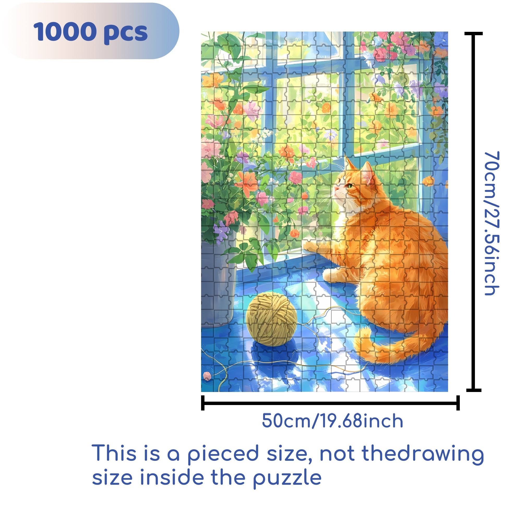 A Ray Of Sunshine 500pcs/1000pcs Jigsaw Puzzle, Scratch-Resistant, Interactive Family Game & Brain-Boosting DIY Decor, Perfect for Halloween, Christmas & New Year Gifts, Family Puzzle Game