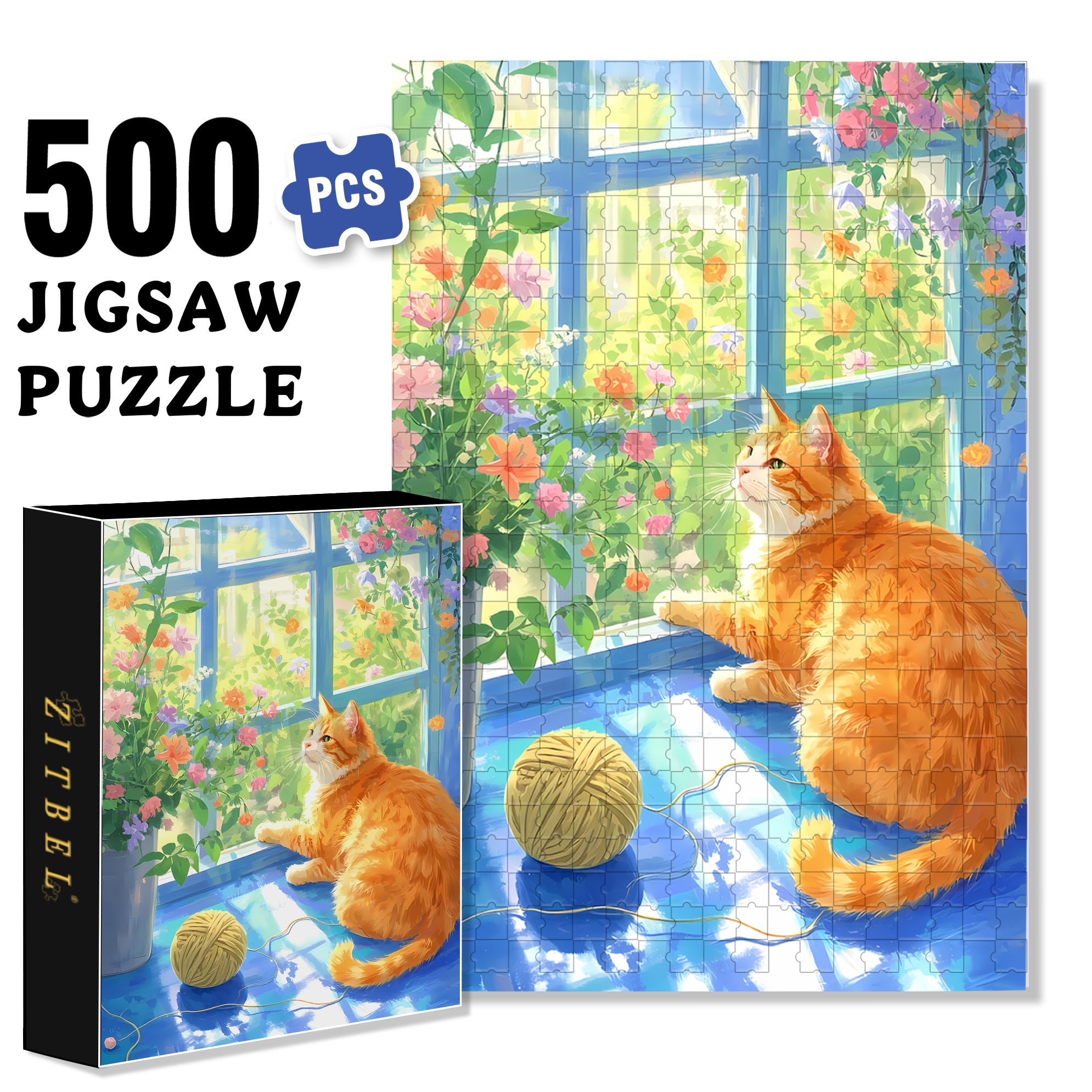 A Ray Of Sunshine 500pcs/1000pcs Jigsaw Puzzle, Scratch-Resistant, Interactive Family Game & Brain-Boosting DIY Decor, Perfect for Halloween, Christmas & New Year Gifts, Family Puzzle Game