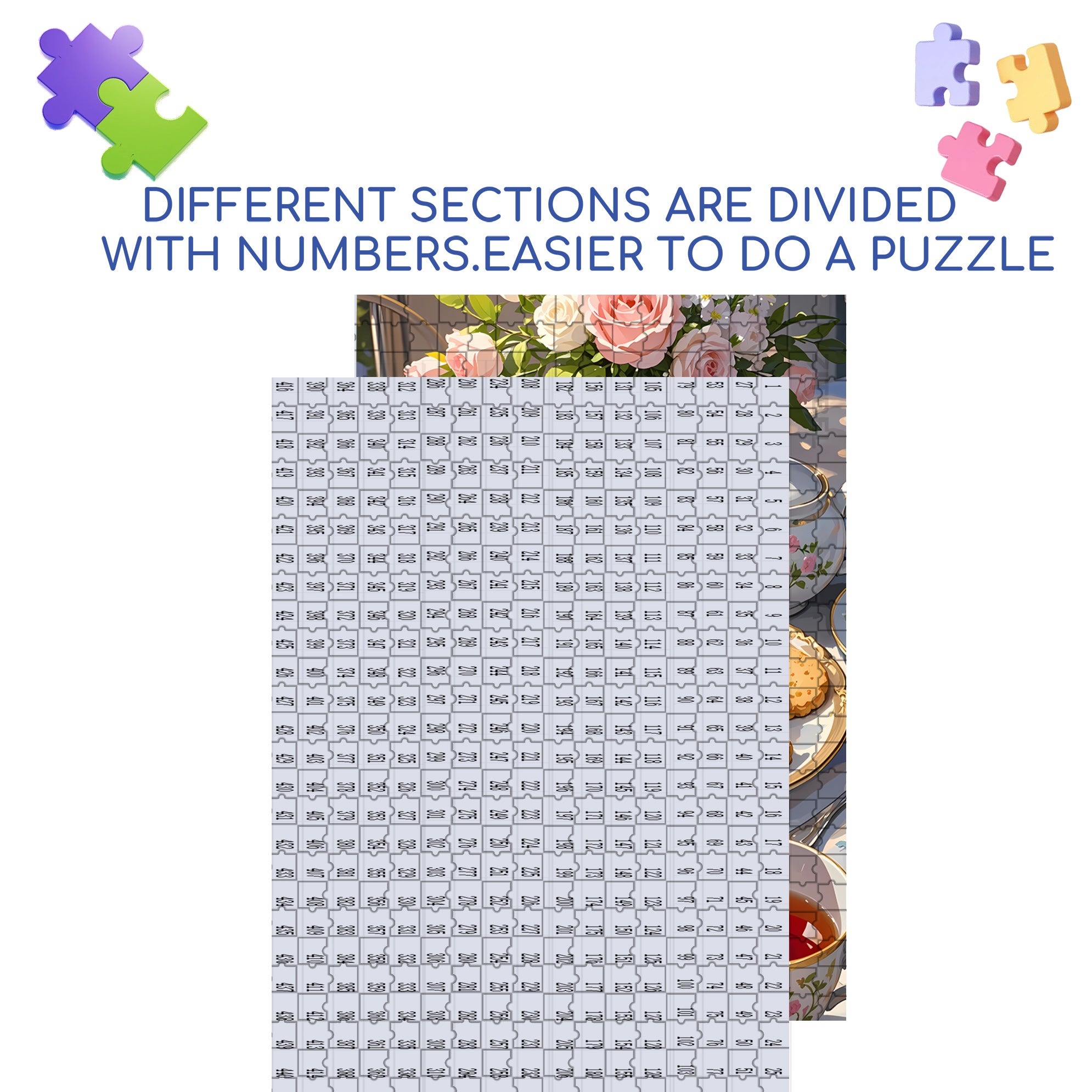 Afternoon Tea 500pcs/1000pcs Jigsaw Puzzle, Scratch-Resistant, Interactive Family Game & Brain-Boosting DIY Decor, Perfect for Halloween, Christmas & New Year Gifts, Family Puzzle Game