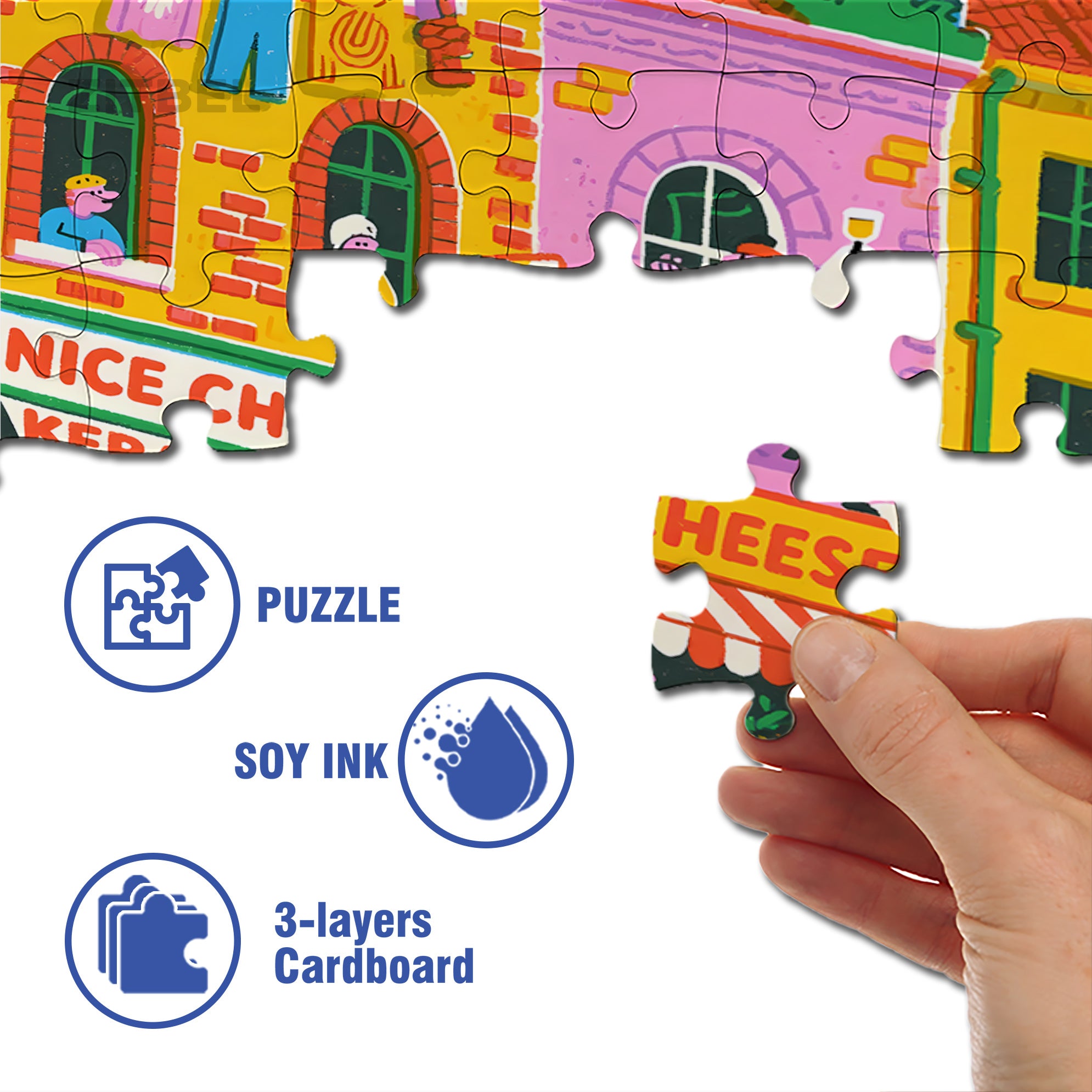 Alligator And Chicken 500pcs/1000pcs Jigsaw Puzzle, Scratch-Resistant, Interactive Family Game & Brain-Boosting DIY Decor, Perfect for Halloween, Christmas & New Year Gifts, Family Puzzle Game