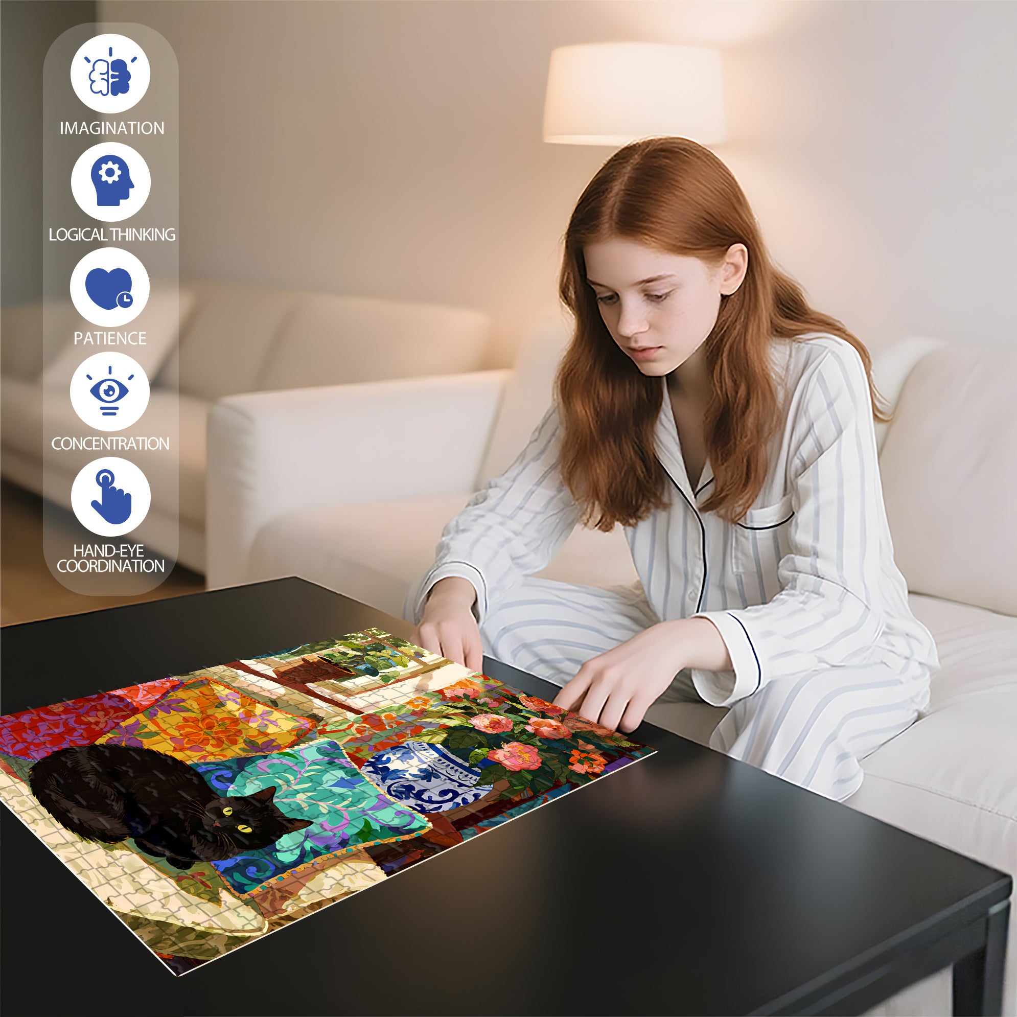 Art Home 500pcs/1000pcs Jigsaw Puzzle, Scratch-Resistant, Interactive Family Game & Brain-Boosting DIY Decor, Perfect for Halloween, Christmas & New Year Gifts, Family Puzzle Game
