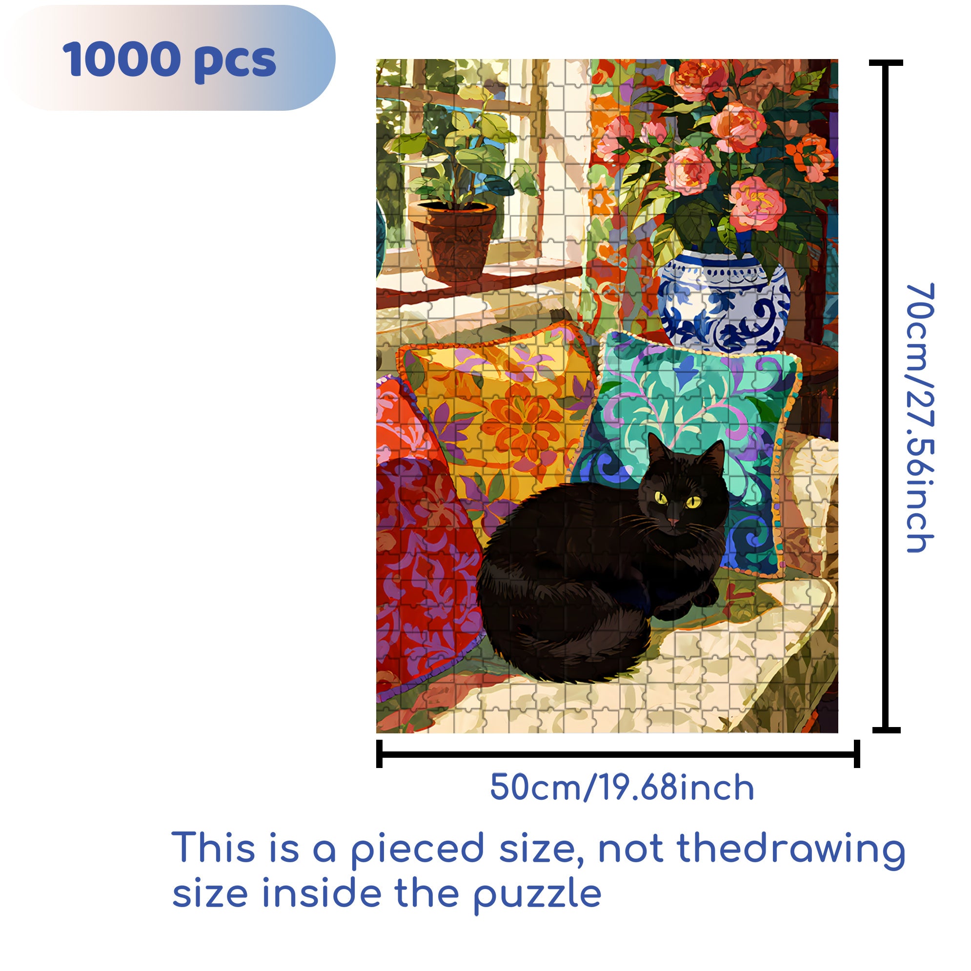 Art Home 500pcs/1000pcs Jigsaw Puzzle, Scratch-Resistant, Interactive Family Game & Brain-Boosting DIY Decor, Perfect for Halloween, Christmas & New Year Gifts, Family Puzzle Game