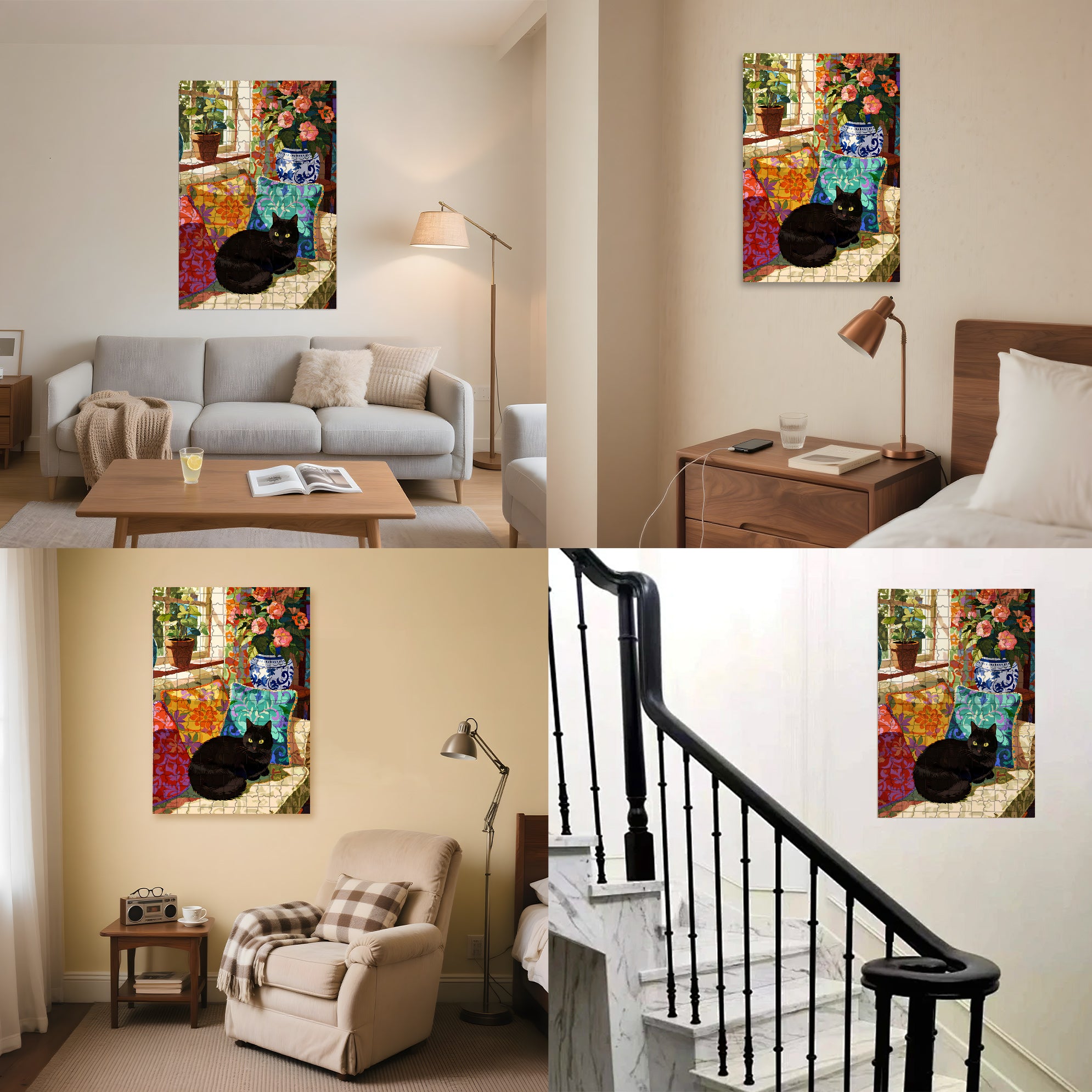 Art Home 500pcs/1000pcs Jigsaw Puzzle, Scratch-Resistant, Interactive Family Game & Brain-Boosting DIY Decor, Perfect for Halloween, Christmas & New Year Gifts, Family Puzzle Game