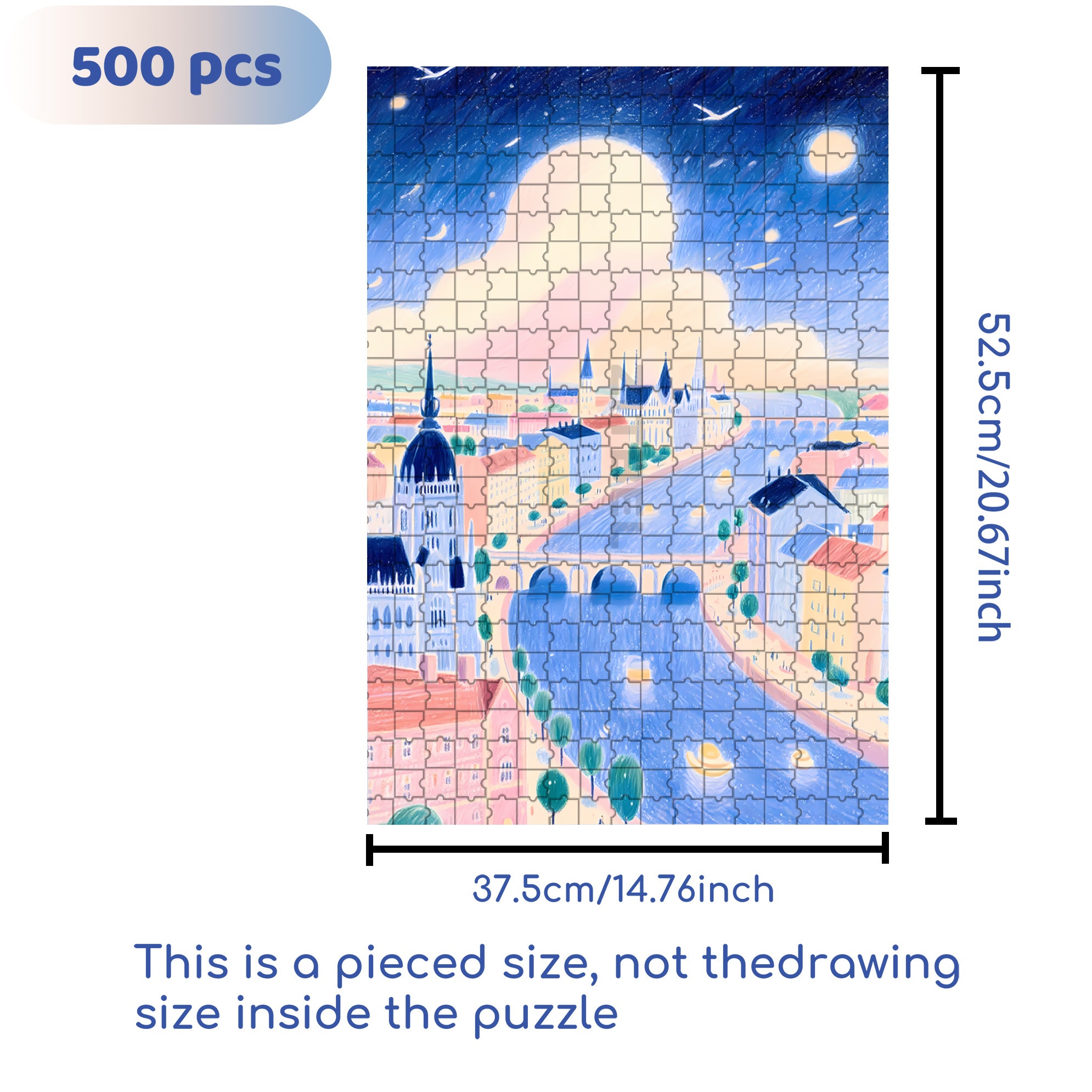 Budapest 500pcs/1000pcs Jigsaw Puzzle, Scratch-Resistant, Interactive Family Game & Brain-Boosting DIY Decor, Perfect for Halloween, Christmas & New Year Gifts, Family Puzzle Game