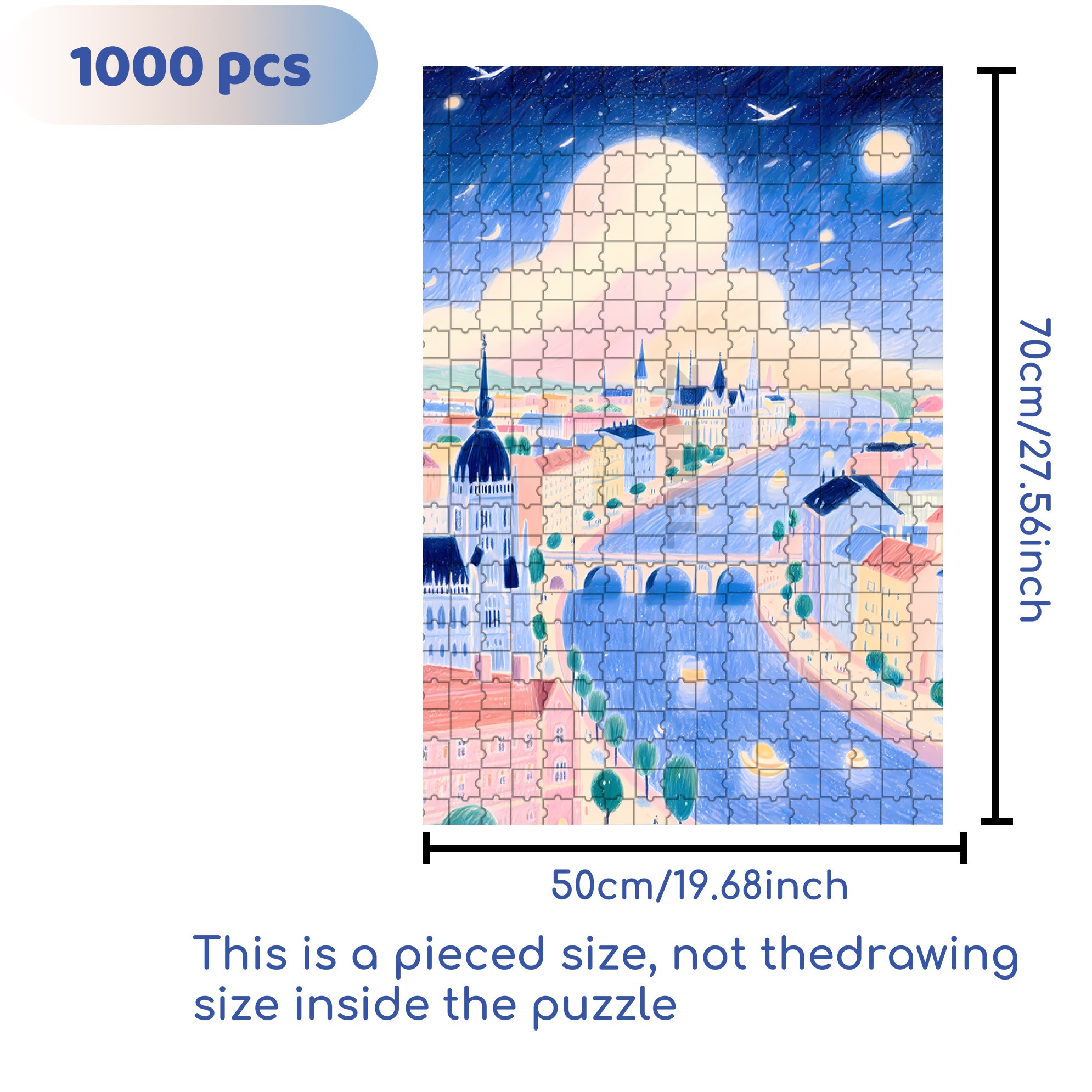 Budapest 500pcs/1000pcs Jigsaw Puzzle, Scratch-Resistant, Interactive Family Game & Brain-Boosting DIY Decor, Perfect for Halloween, Christmas & New Year Gifts, Family Puzzle Game