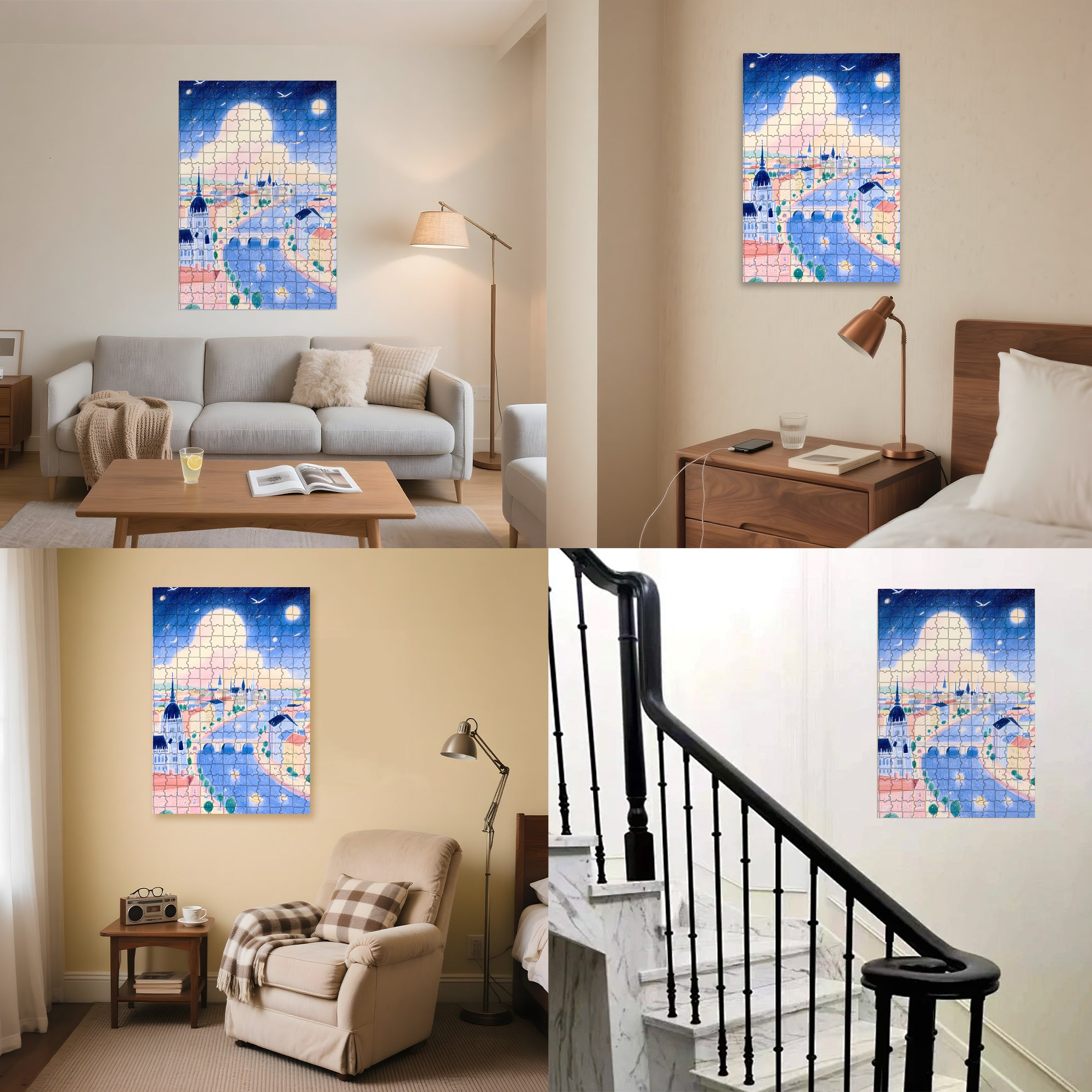 Budapest 500pcs/1000pcs Jigsaw Puzzle, Scratch-Resistant, Interactive Family Game & Brain-Boosting DIY Decor, Perfect for Halloween, Christmas & New Year Gifts, Family Puzzle Game