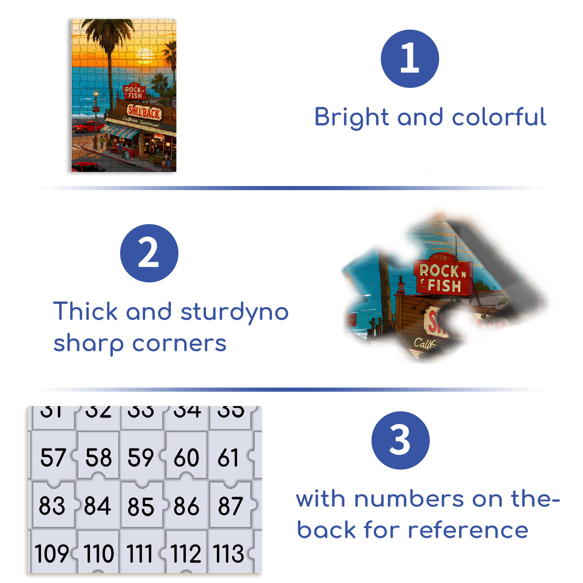 California Sunset 500pcs/1000pcs Jigsaw Puzzle, Scratch-Resistant, Interactive Family Game & Brain-Boosting DIY Decor, Perfect for Halloween, Christmas & New Year Gifts, Family Puzzle Game