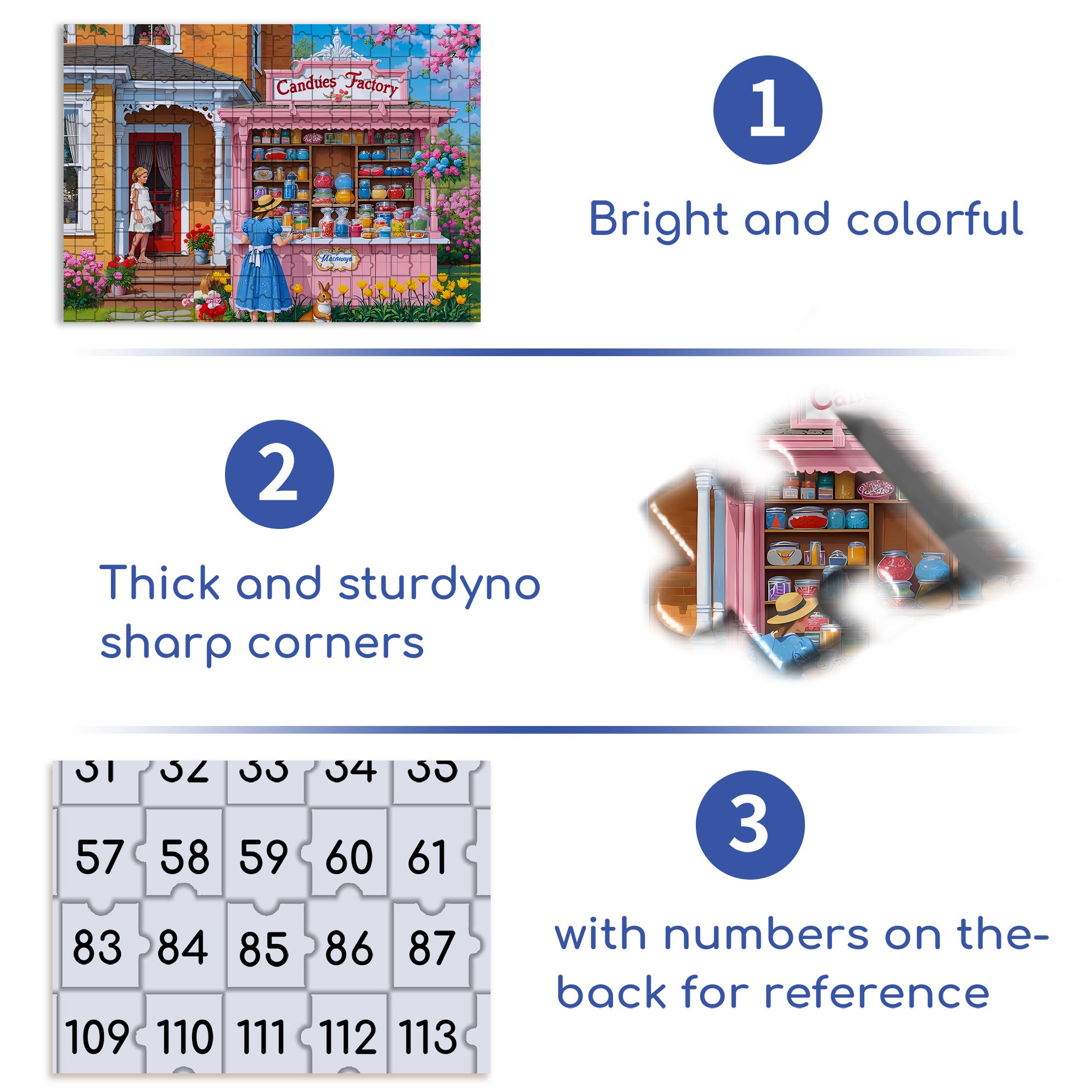 Candy Factory 500pcs/1000pcs Jigsaw Puzzle, Scratch-Resistant, Interactive Family Game & Brain-Boosting DIY Decor, Perfect for Halloween, Christmas & New Year Gifts, Family Puzzle Game