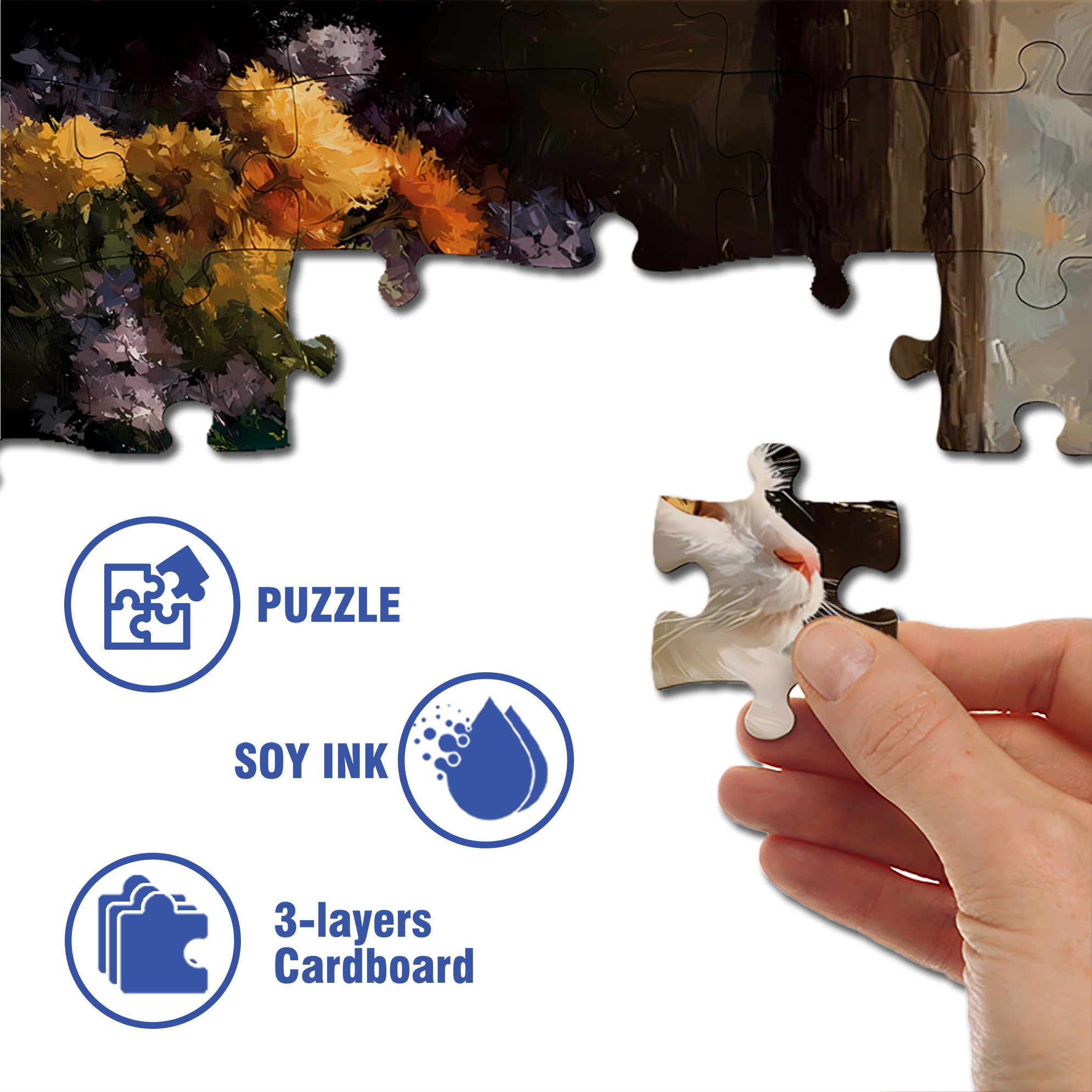 Cat And Goldfish 500pcs/1000pcs Jigsaw Puzzle, Scratch-Resistant, Interactive Family Game & Brain-Boosting DIY Decor, Perfect for Halloween, Christmas & New Year Gifts, Family Puzzle Game