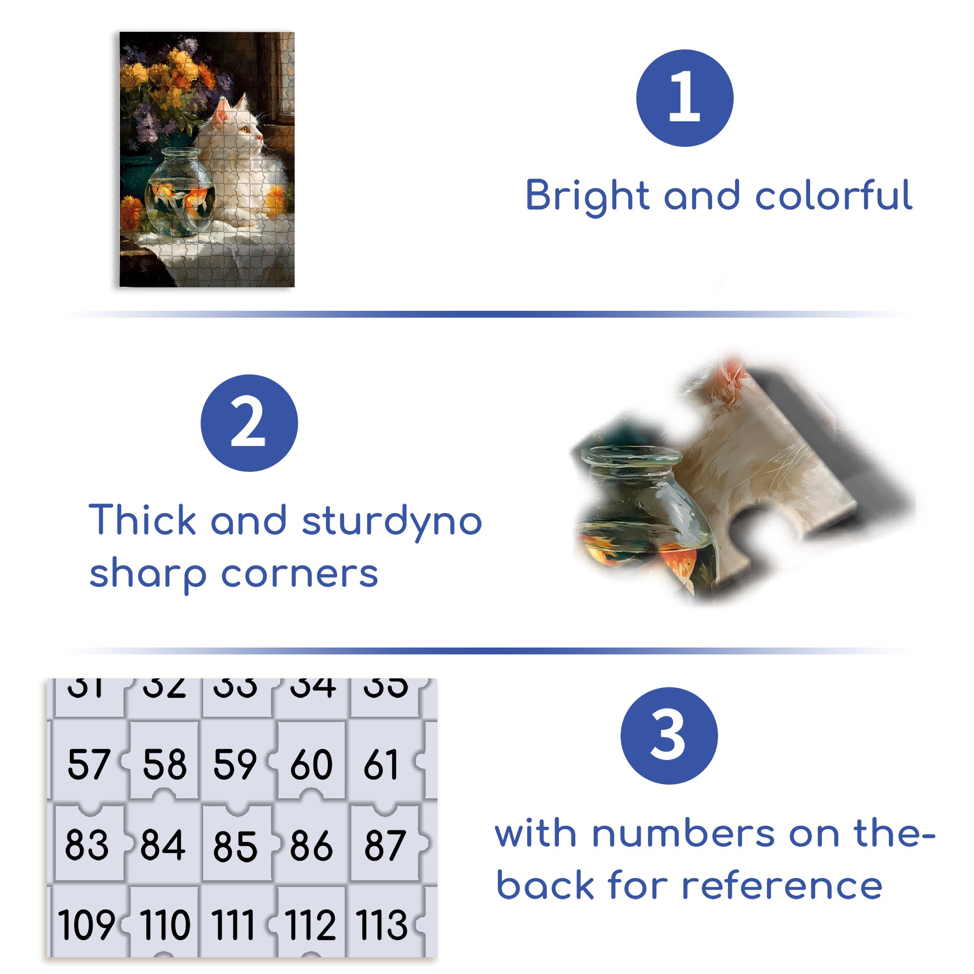 Cat And Goldfish 500pcs/1000pcs Jigsaw Puzzle, Scratch-Resistant, Interactive Family Game & Brain-Boosting DIY Decor, Perfect for Halloween, Christmas & New Year Gifts, Family Puzzle Game