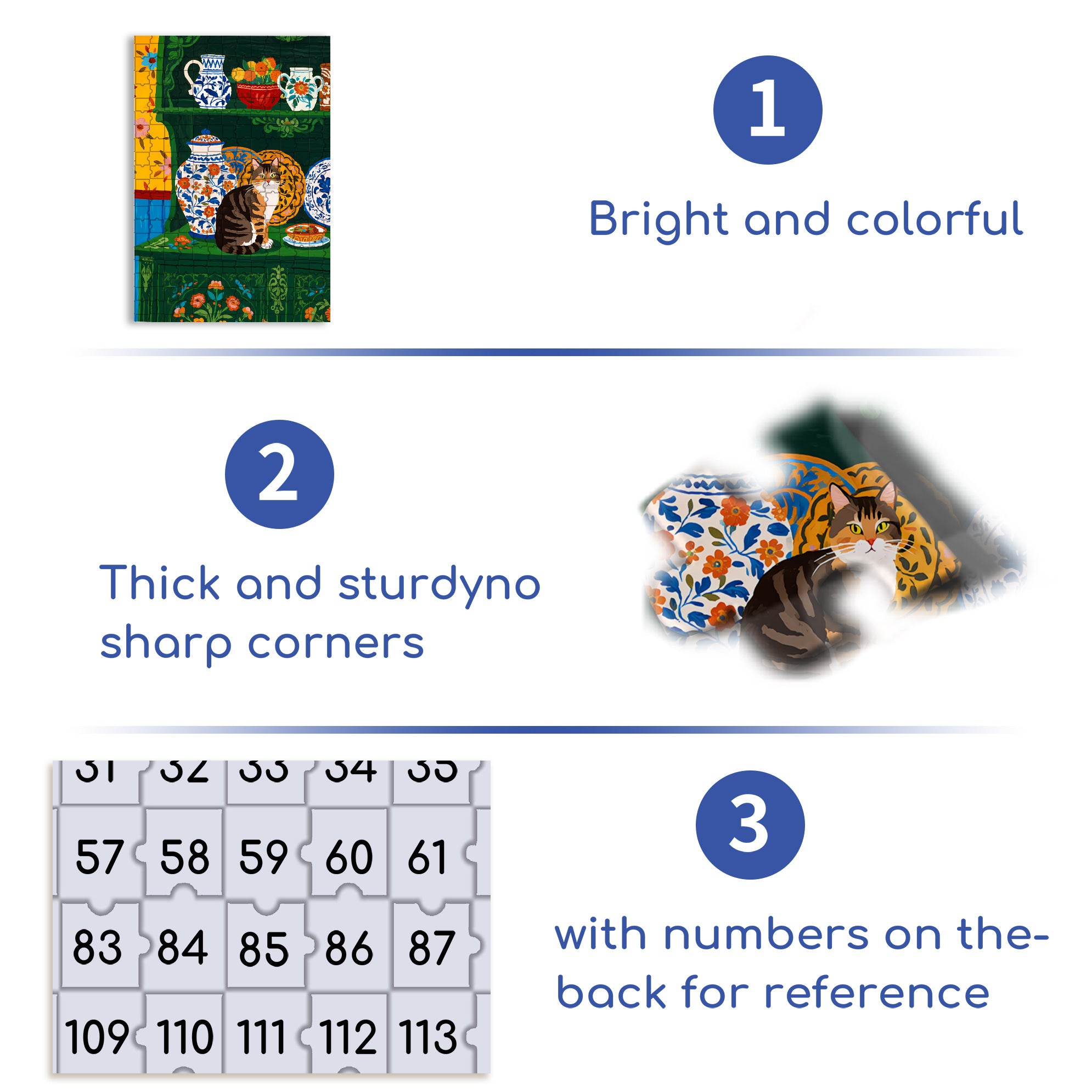 Cat On The Sideboard 500pcs/1000pcs Jigsaw Puzzle, Scratch-Resistant, Interactive Family Game & Brain-Boosting DIY Decor, Perfect for Halloween, Christmas & New Year Gifts, Family Puzzle Game