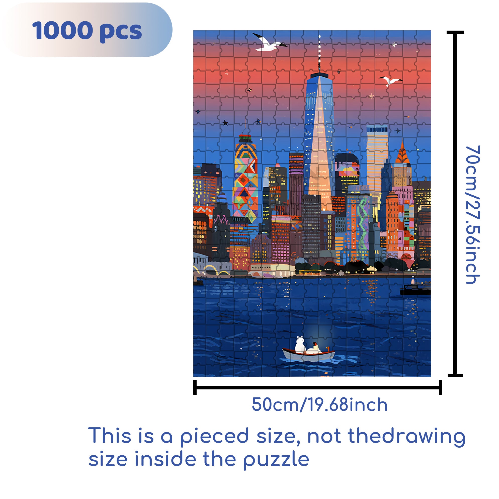 City Memory 500pcs/1000pcs Jigsaw Puzzle, Scratch-Resistant, Interactive Family Game & Brain-Boosting DIY Decor, Perfect for Halloween, Christmas & New Year Gifts, Family Puzzle Game