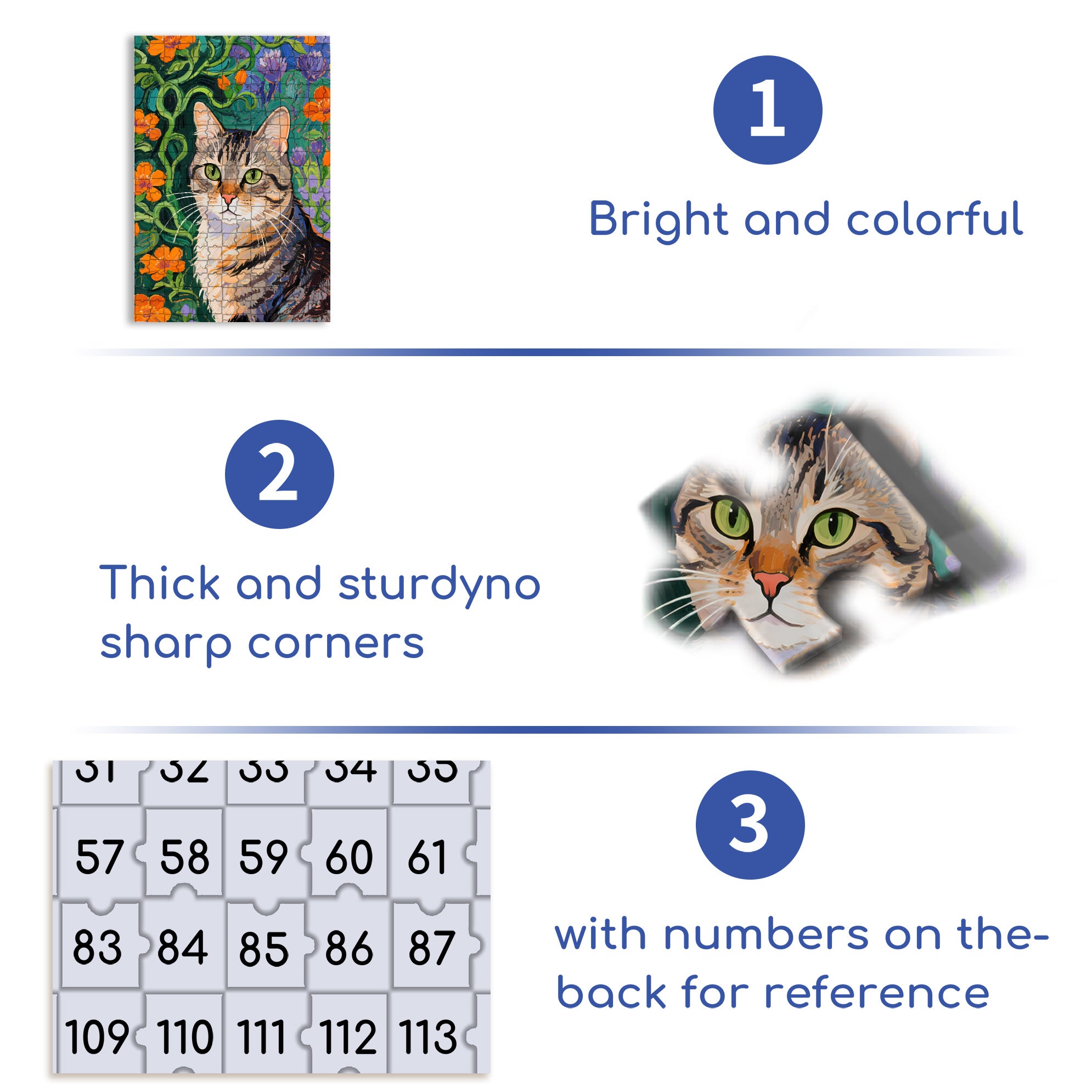 Cool Cat 500pcs/1000pcs Jigsaw Puzzle, Scratch-Resistant, Interactive Family Game & Brain-Boosting DIY Decor, Perfect for Halloween, Christmas & New Year Gifts, Family Puzzle Game