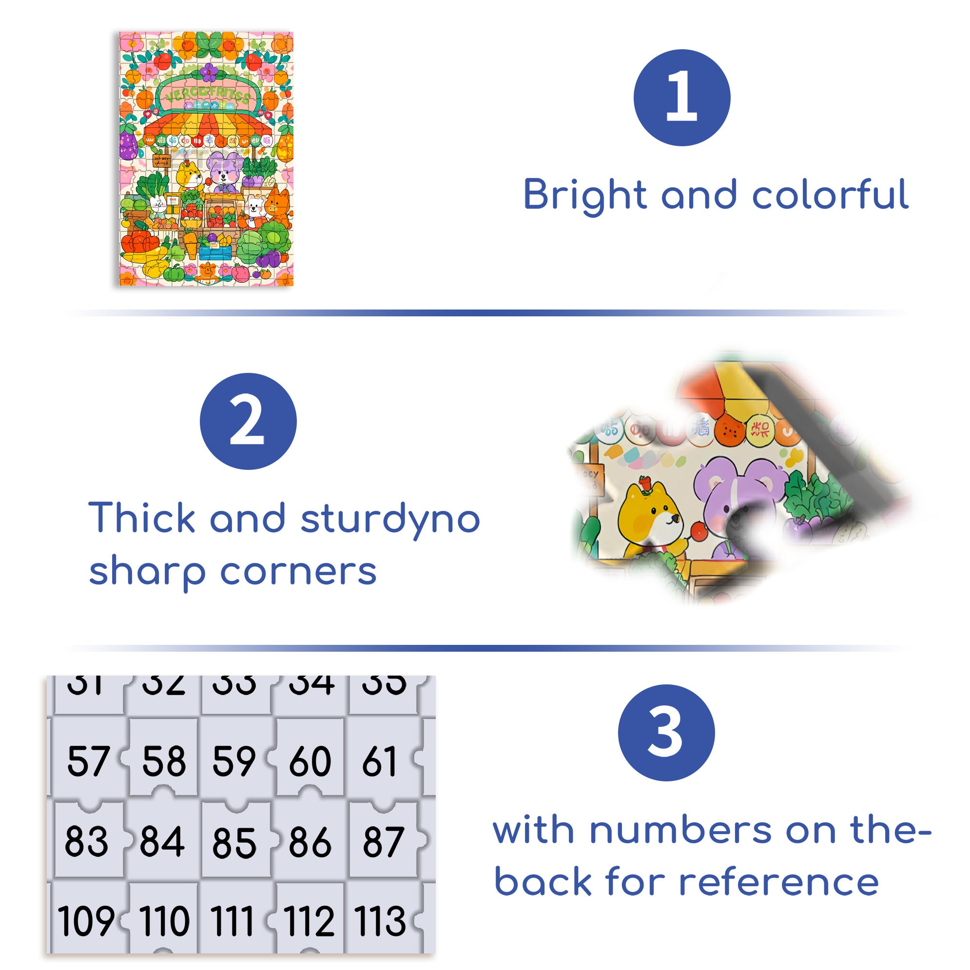 Cute Fruit Stall 500pcs/1000pcs Jigsaw Puzzle, Scratch-Resistant, Interactive Family Game & Brain-Boosting DIY Decor, Perfect for Halloween, Christmas & New Year Gifts, Family Puzzle Game