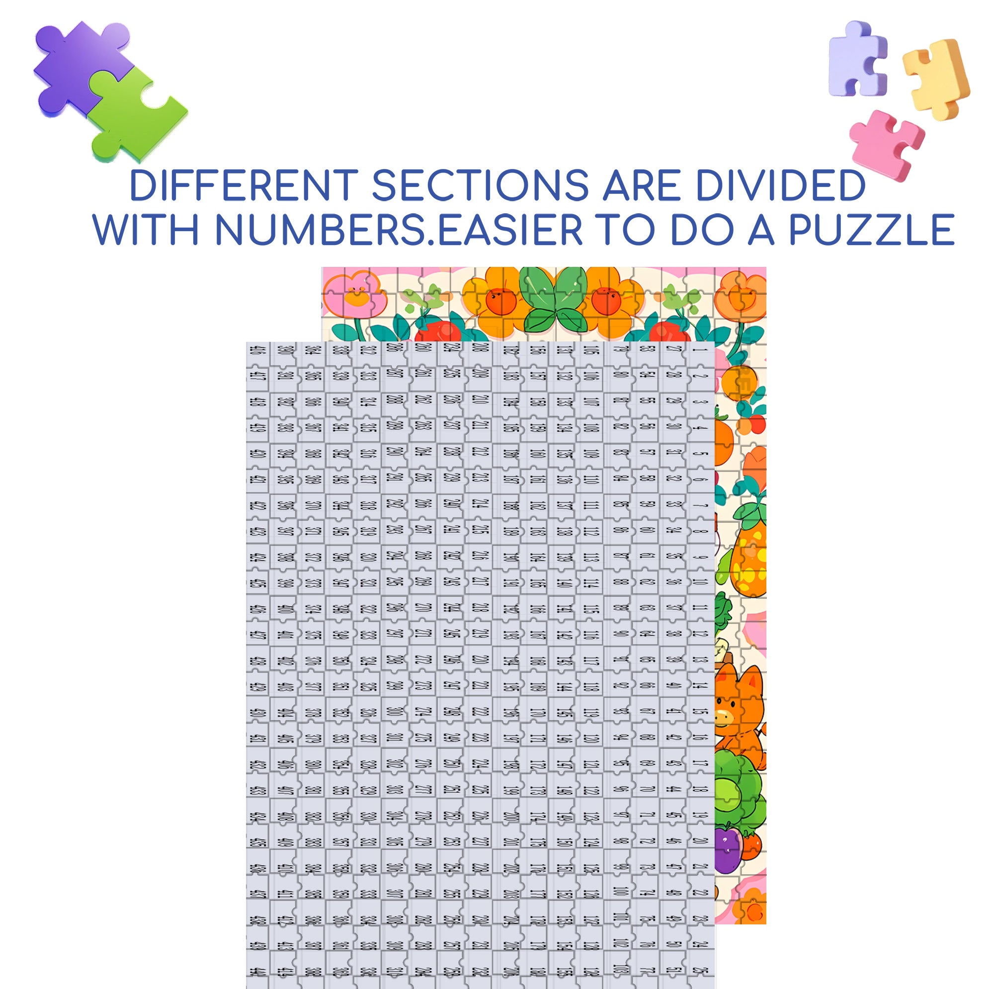Cute Fruit Stall 500pcs/1000pcs Jigsaw Puzzle, Scratch-Resistant, Interactive Family Game & Brain-Boosting DIY Decor, Perfect for Halloween, Christmas & New Year Gifts, Family Puzzle Game