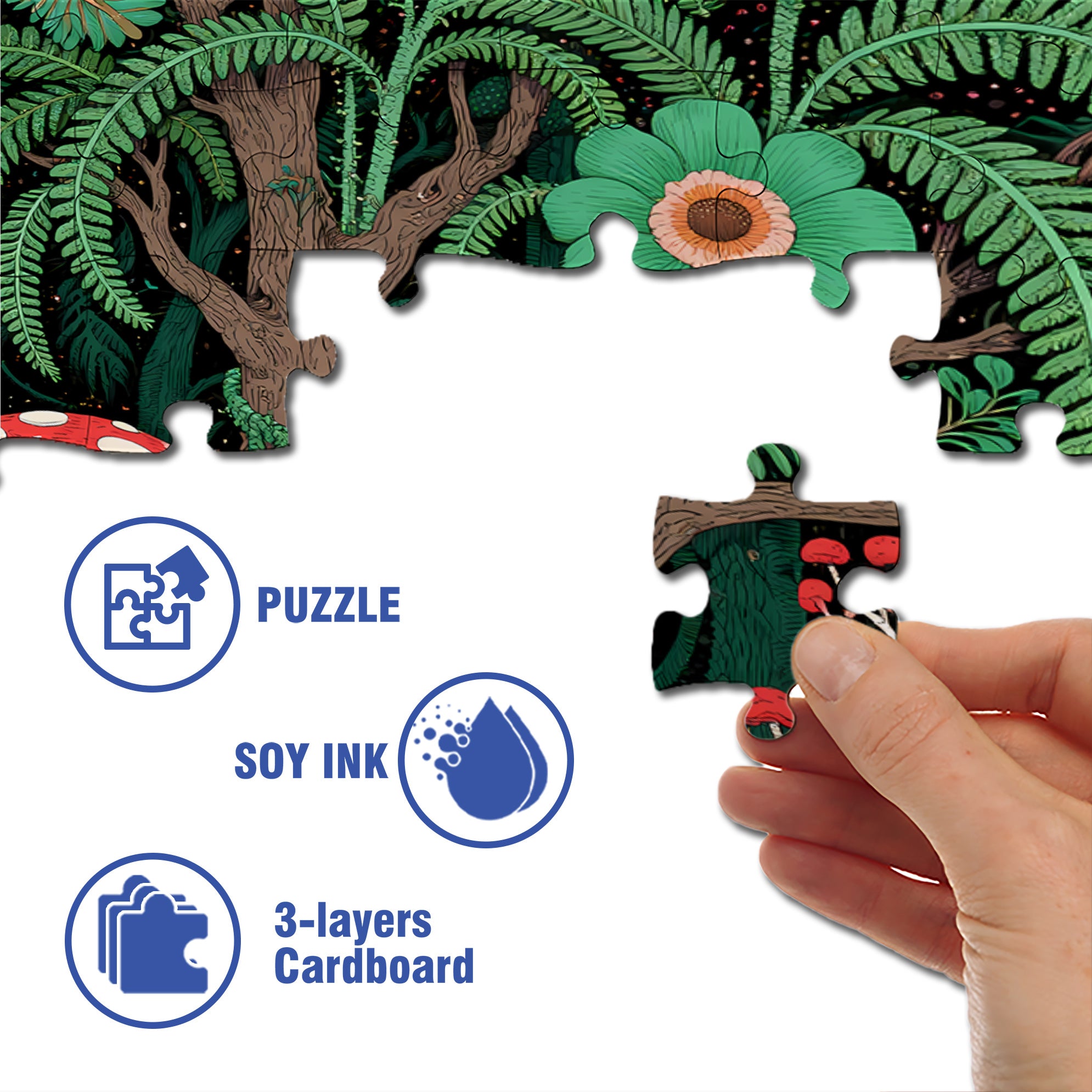 Fantasy Forest 500pcs/1000pcs Jigsaw Puzzle, Scratch-Resistant, Interactive Family Game & Brain-Boosting DIY Decor, Perfect for Halloween, Christmas & New Year Gifts, Family Puzzle Game