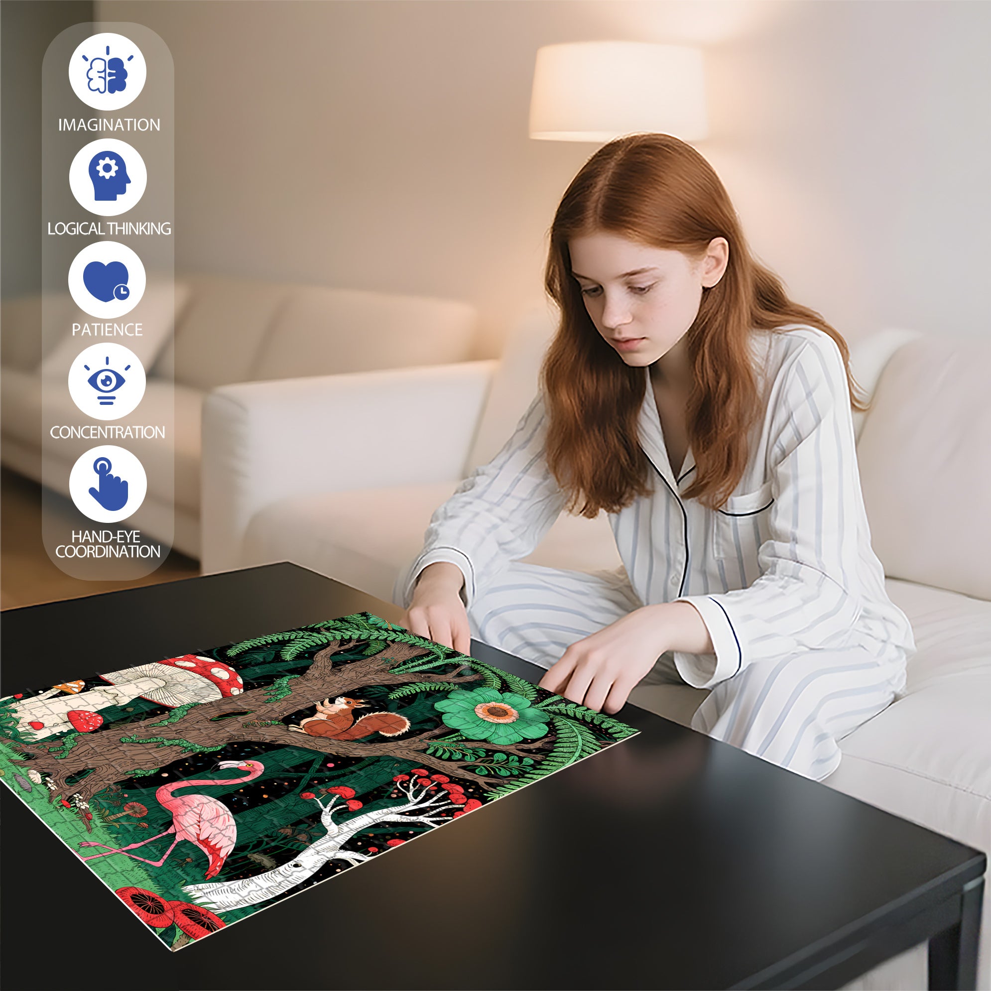 Fantasy Forest 500pcs/1000pcs Jigsaw Puzzle, Scratch-Resistant, Interactive Family Game & Brain-Boosting DIY Decor, Perfect for Halloween, Christmas & New Year Gifts, Family Puzzle Game