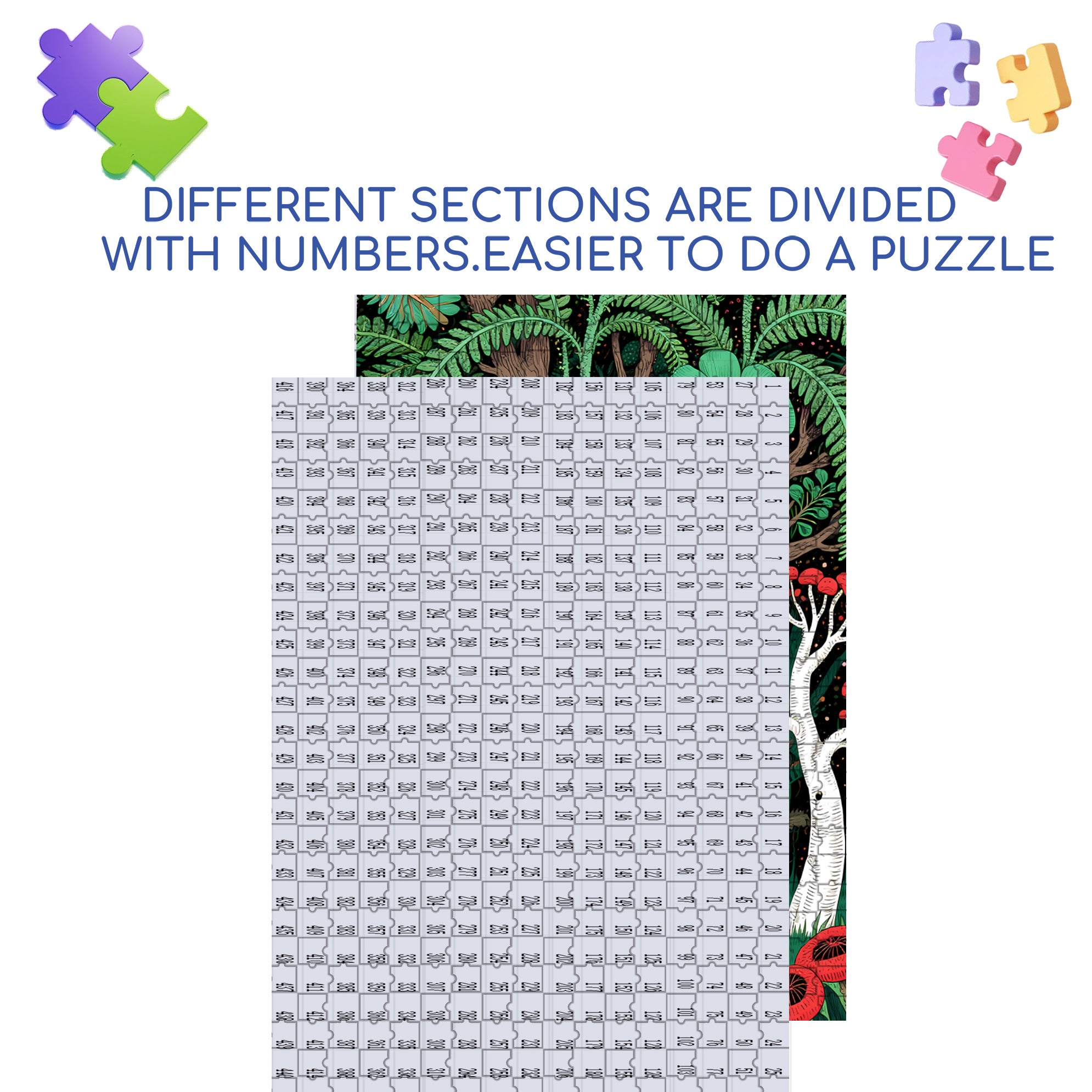 Fantasy Forest 500pcs/1000pcs Jigsaw Puzzle, Scratch-Resistant, Interactive Family Game & Brain-Boosting DIY Decor, Perfect for Halloween, Christmas & New Year Gifts, Family Puzzle Game