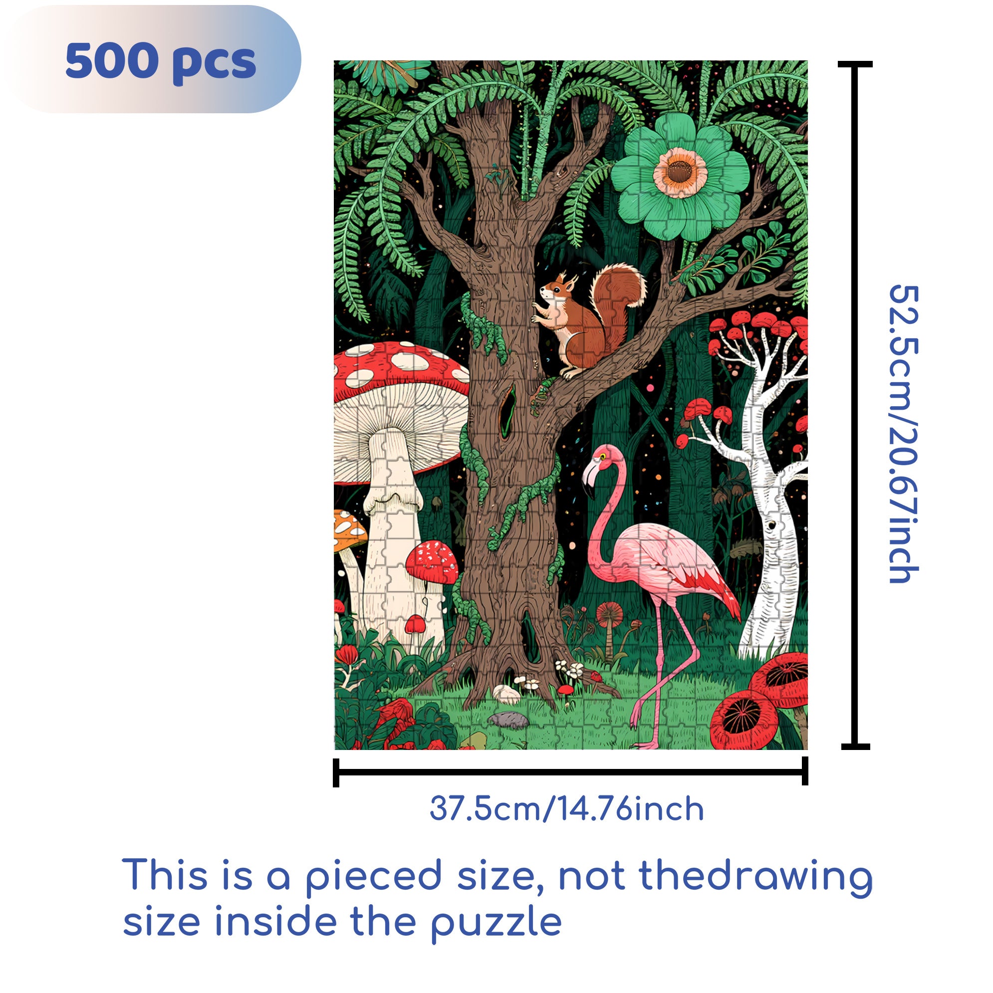 Fantasy Forest 500pcs/1000pcs Jigsaw Puzzle, Scratch-Resistant, Interactive Family Game & Brain-Boosting DIY Decor, Perfect for Halloween, Christmas & New Year Gifts, Family Puzzle Game