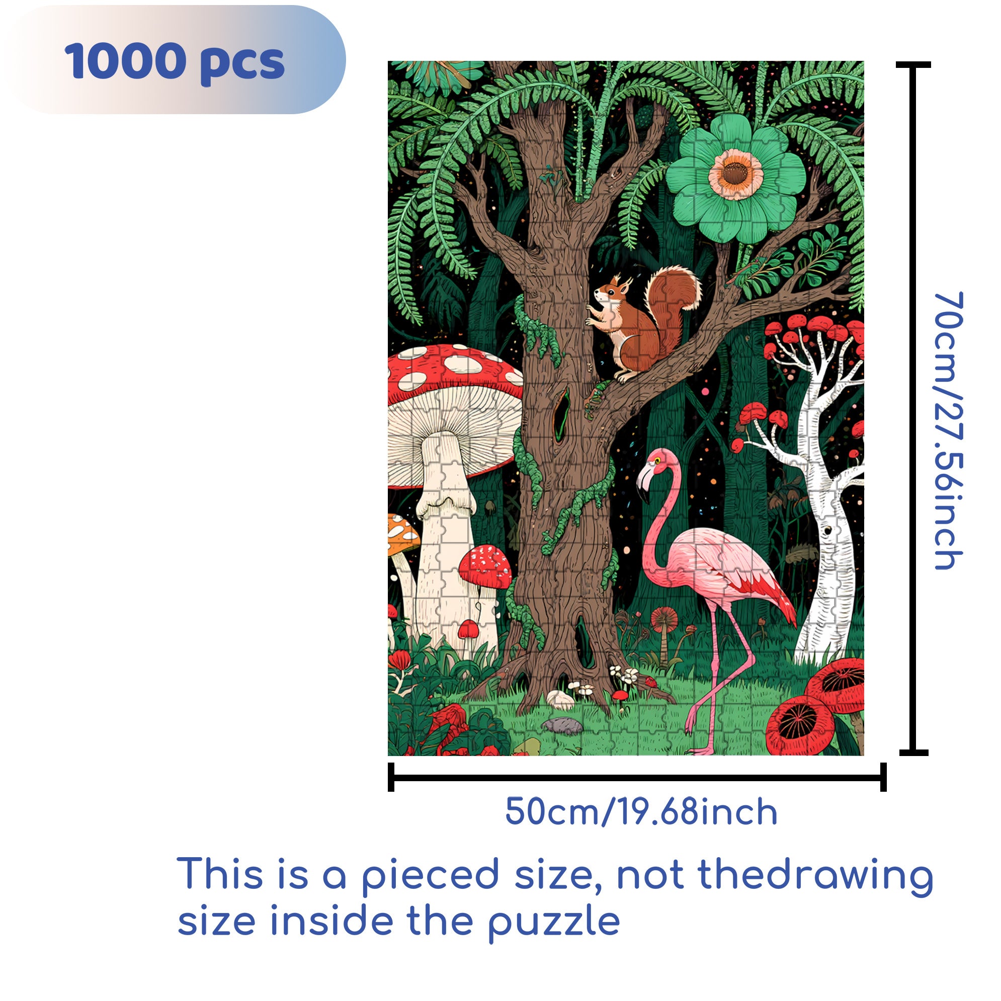 Fantasy Forest 500pcs/1000pcs Jigsaw Puzzle, Scratch-Resistant, Interactive Family Game & Brain-Boosting DIY Decor, Perfect for Halloween, Christmas & New Year Gifts, Family Puzzle Game