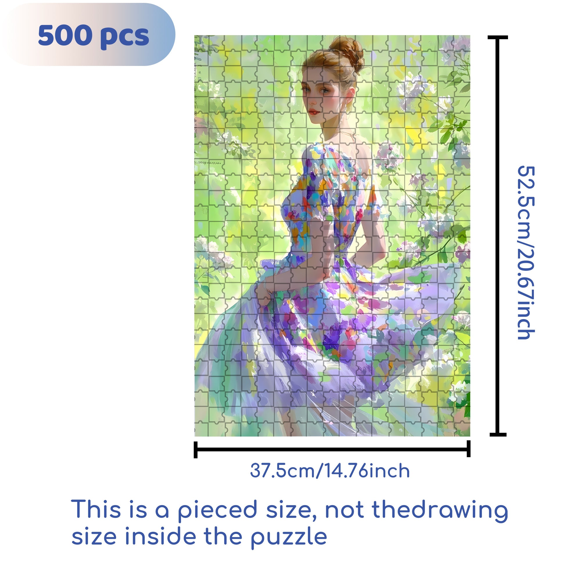 Flowing Dress 500pcs/1000pcs Jigsaw Puzzle, Scratch-Resistant, Interactive Family Game & Brain-Boosting DIY Decor, Perfect for Halloween, Christmas & New Year Gifts, Family Puzzle Game