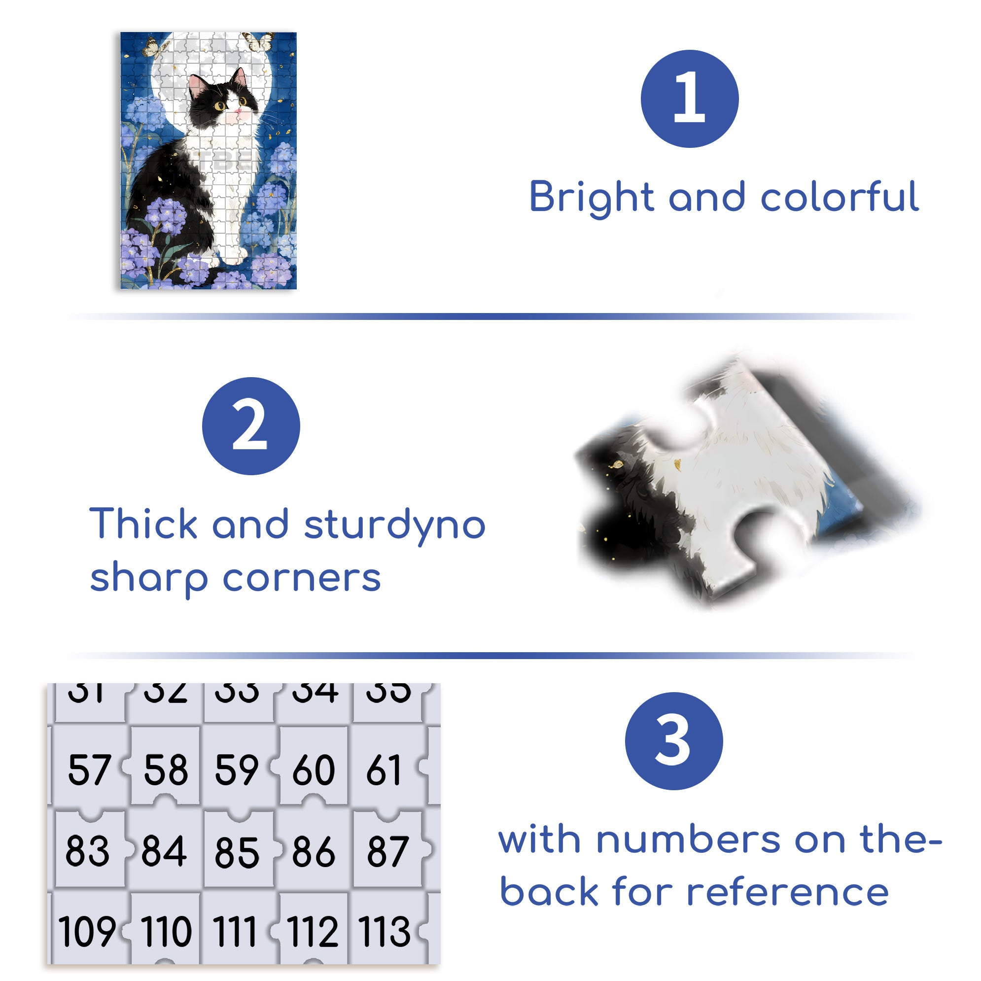 Furry Cat 500pcs/1000pcs Jigsaw Puzzle, Scratch-Resistant, Interactive Family Game & Brain-Boosting DIY Decor, Perfect for Halloween, Christmas & New Year Gifts, Family Puzzle Game