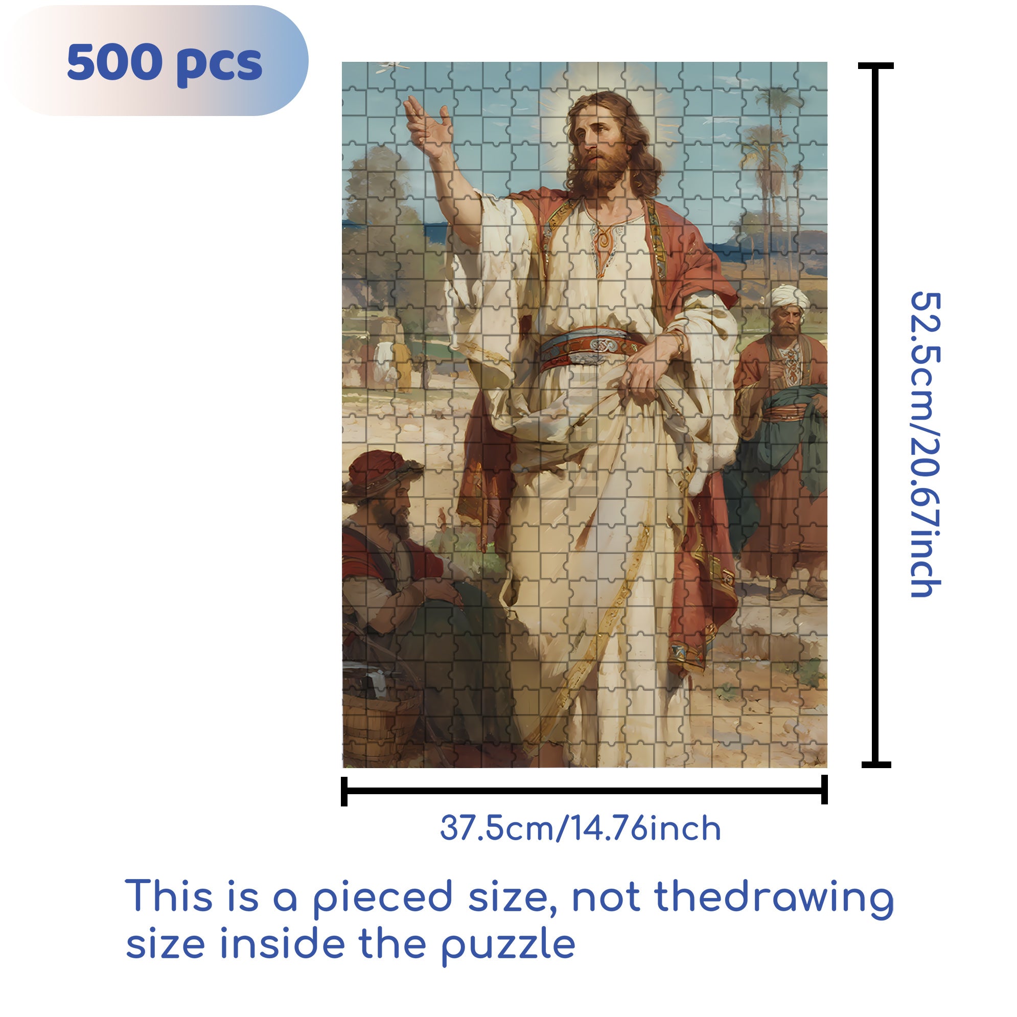 God Loves The World 500pcs/1000pcs Jigsaw Puzzle, Scratch-Resistant, Interactive Family Game & Brain-Boosting DIY Decor, Perfect for Halloween, Christmas & New Year Gifts, Family Puzzle Game
