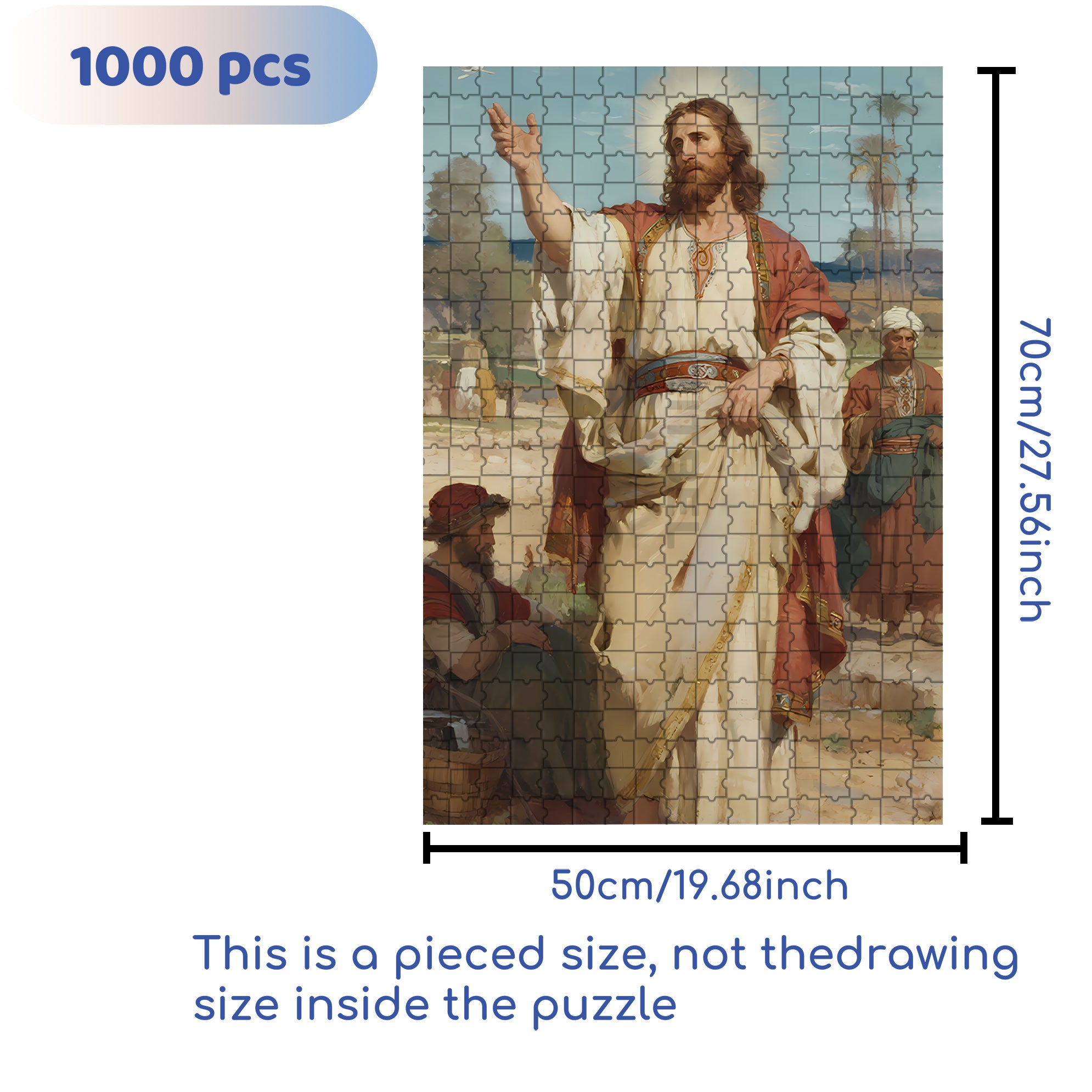 God Loves The World 500pcs/1000pcs Jigsaw Puzzle, Scratch-Resistant, Interactive Family Game & Brain-Boosting DIY Decor, Perfect for Halloween, Christmas & New Year Gifts, Family Puzzle Game