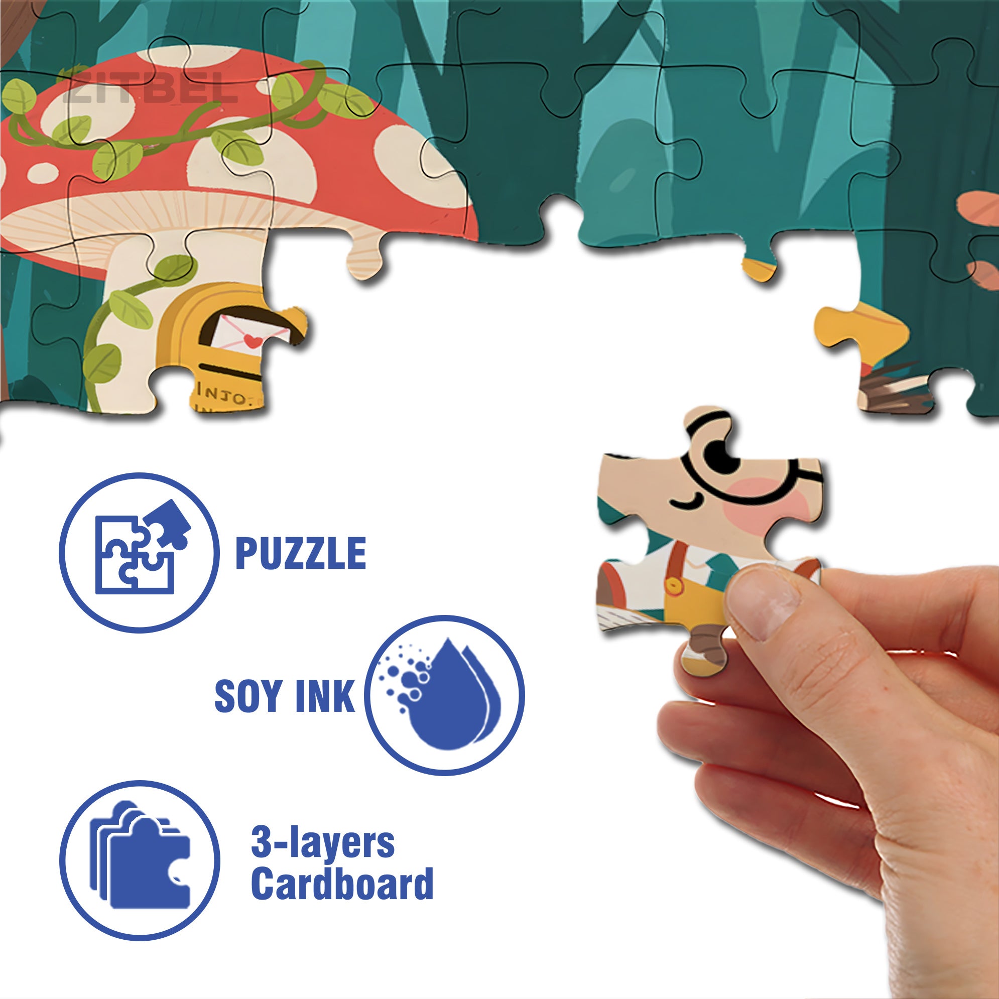 Hedgehog Post Office 500pcs/1000pcs Jigsaw Puzzle, Scratch-Resistant, Interactive Family Game & Brain-Boosting DIY Decor, Perfect for Halloween, Christmas & New Year Gifts, Family Puzzle Game