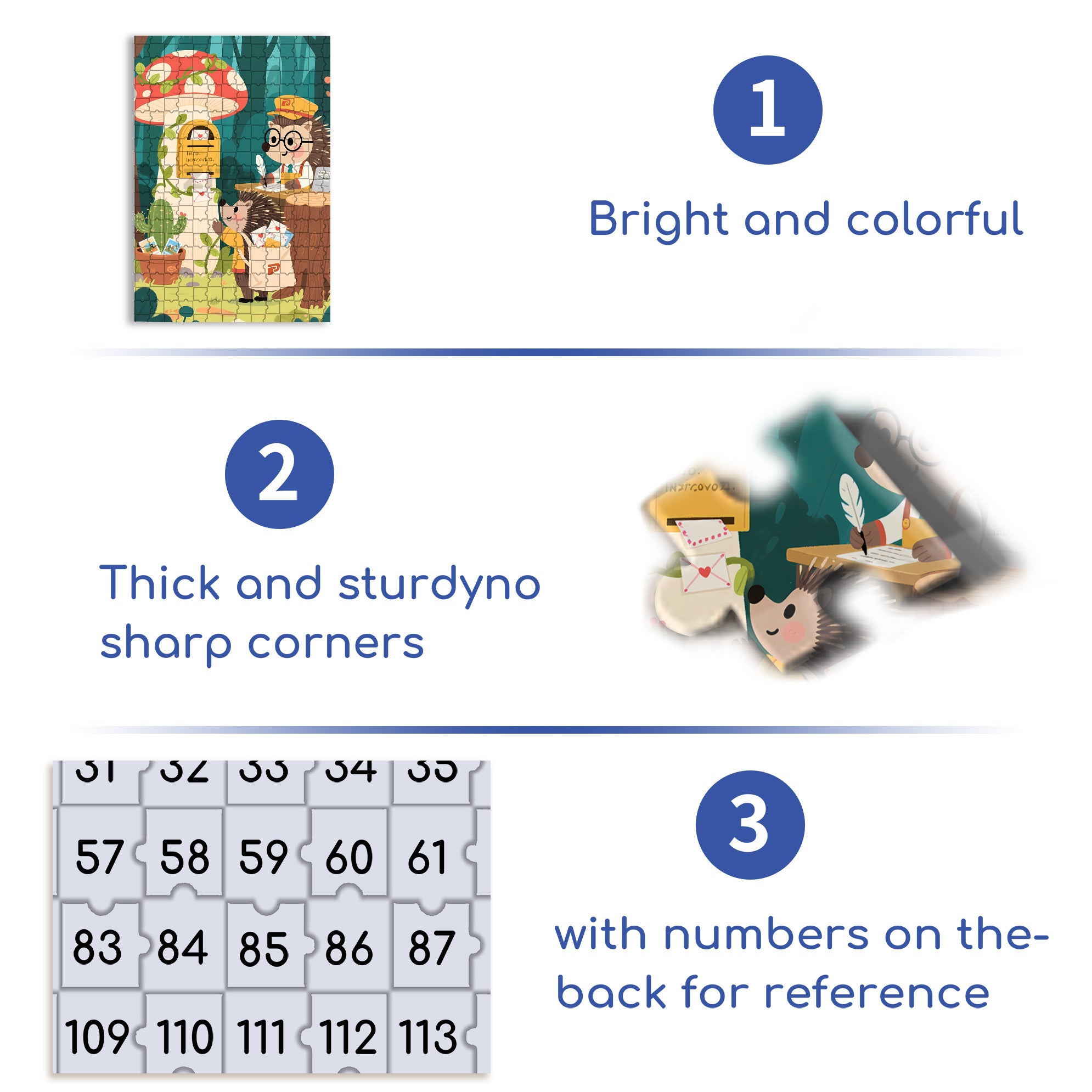 Hedgehog Post Office 500pcs/1000pcs Jigsaw Puzzle, Scratch-Resistant, Interactive Family Game & Brain-Boosting DIY Decor, Perfect for Halloween, Christmas & New Year Gifts, Family Puzzle Game