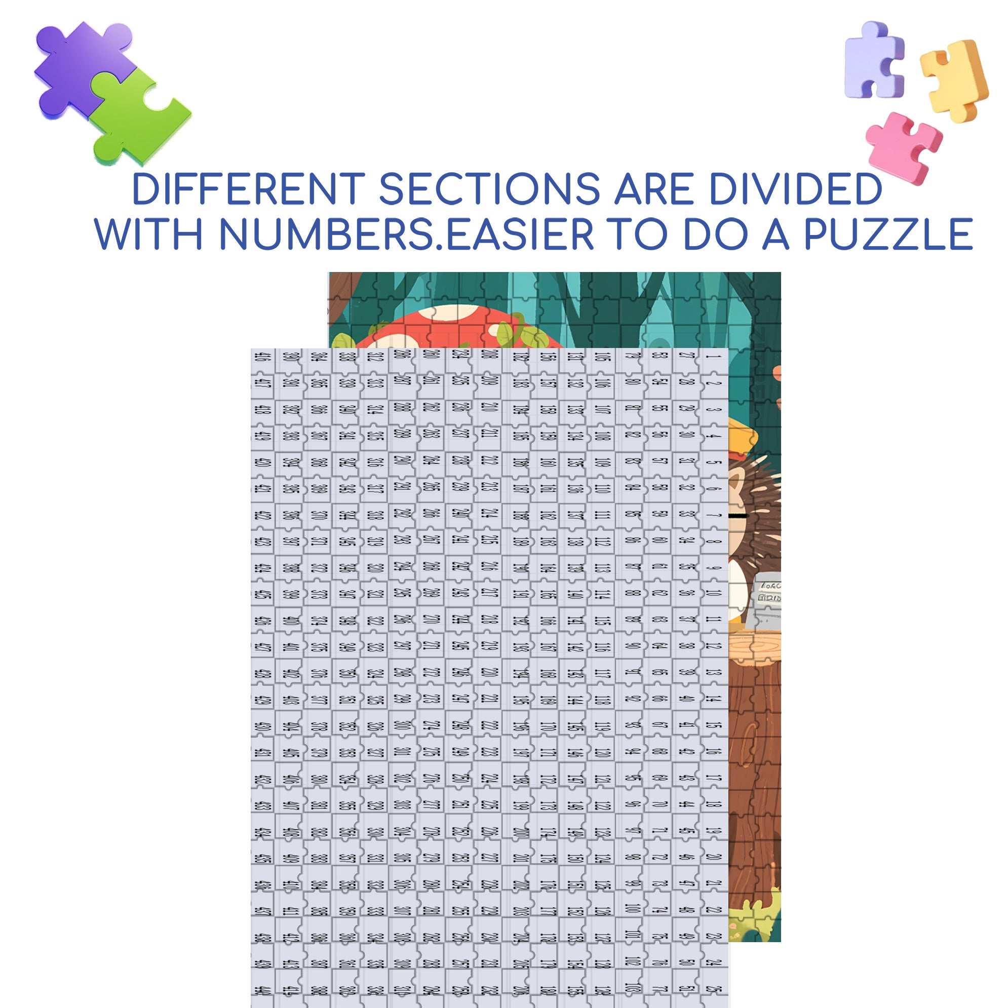 Hedgehog Post Office 500pcs/1000pcs Jigsaw Puzzle, Scratch-Resistant, Interactive Family Game & Brain-Boosting DIY Decor, Perfect for Halloween, Christmas & New Year Gifts, Family Puzzle Game