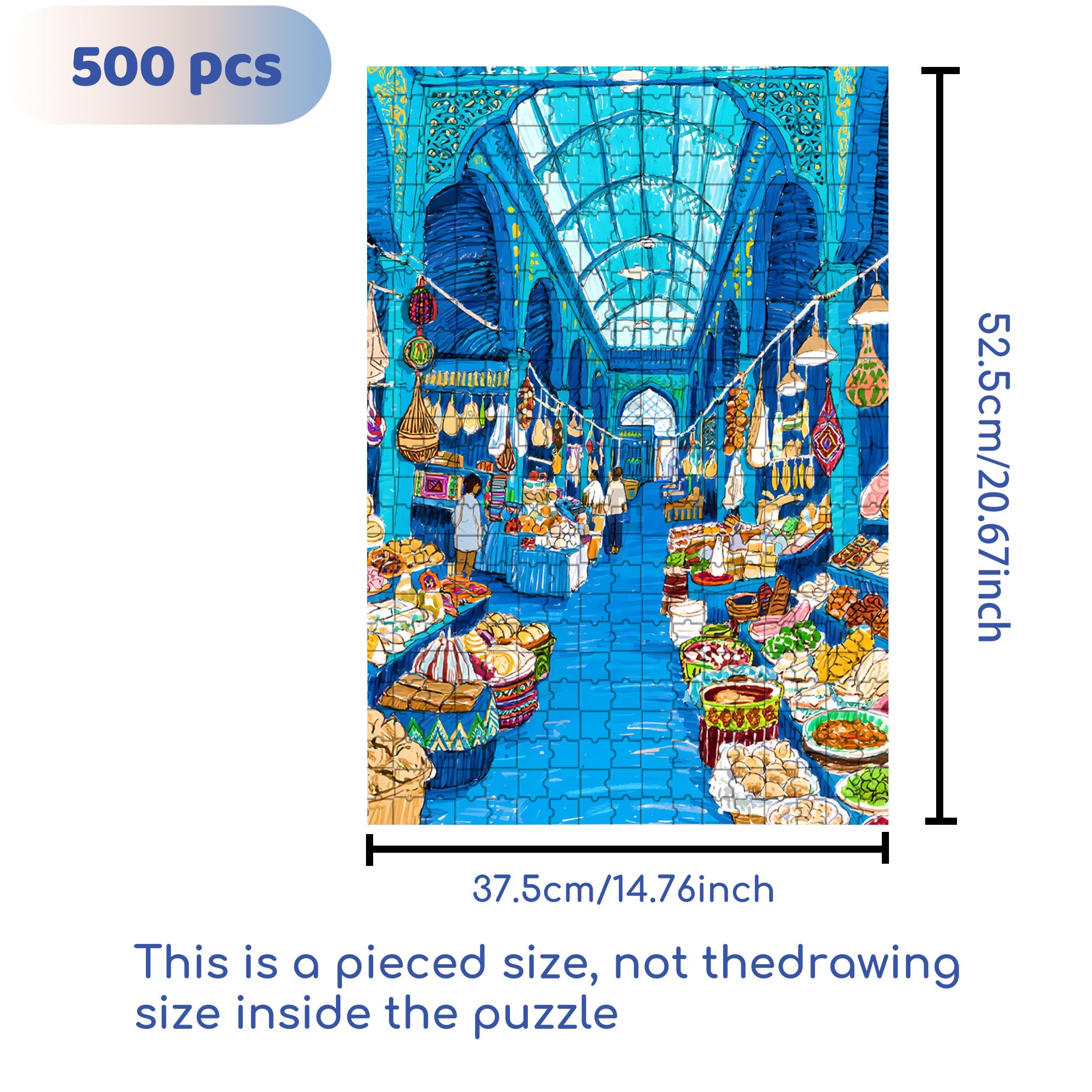 Indoor Market 500pcs/1000pcs Jigsaw Puzzle, Scratch-Resistant, Interactive Family Game & Brain-Boosting DIY Decor, Perfect for Halloween, Christmas & New Year Gifts, Family Puzzle Game