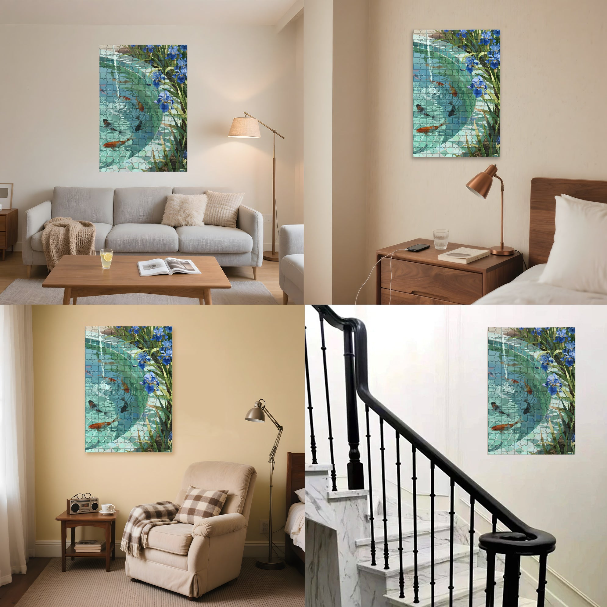 Irises By The Pond 500pcs/1000pcs Jigsaw Puzzle, Scratch-Resistant, Interactive Family Game & Brain-Boosting DIY Decor, Perfect for Halloween, Christmas & New Year Gifts, Family Puzzle Game