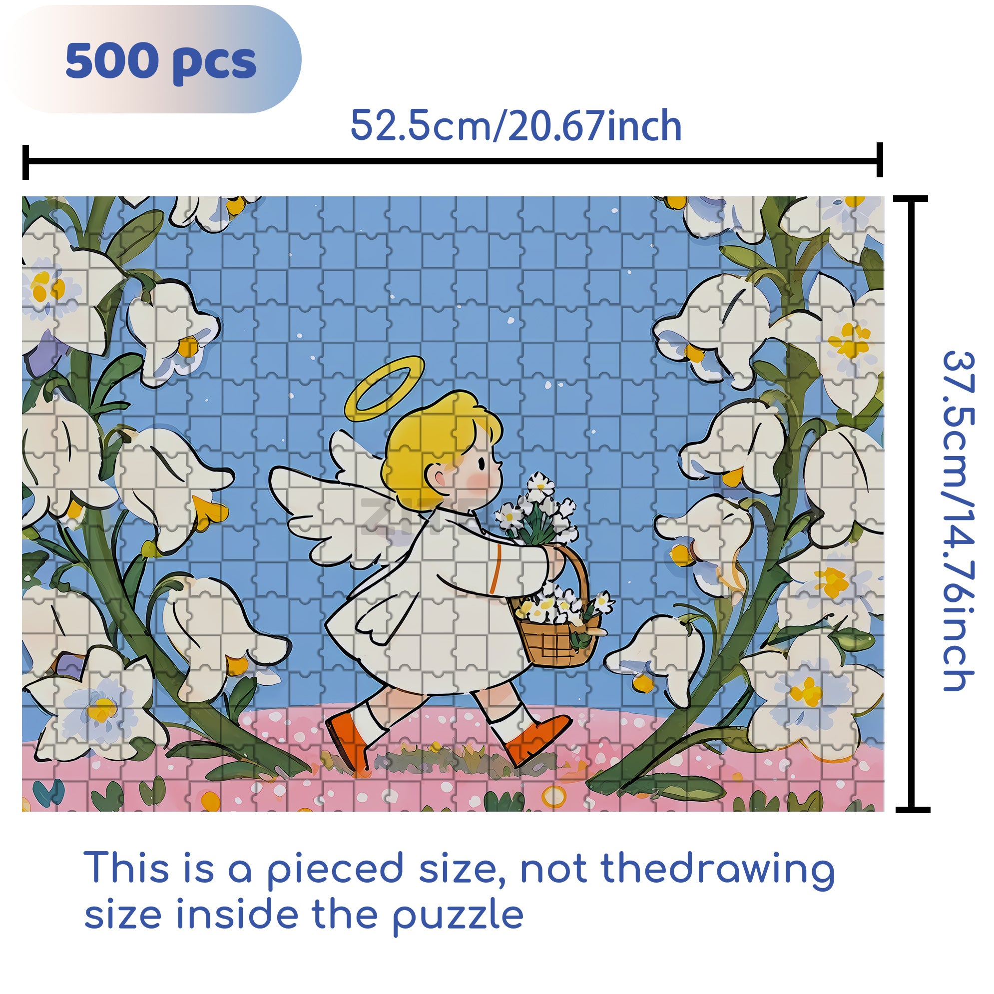 Kind Angel 500pcs/1000pcs Jigsaw Puzzle, Scratch-Resistant, Interactive Family Game & Brain-Boosting DIY Decor, Perfect for Halloween, Christmas & New Year Gifts, Family Puzzle Game