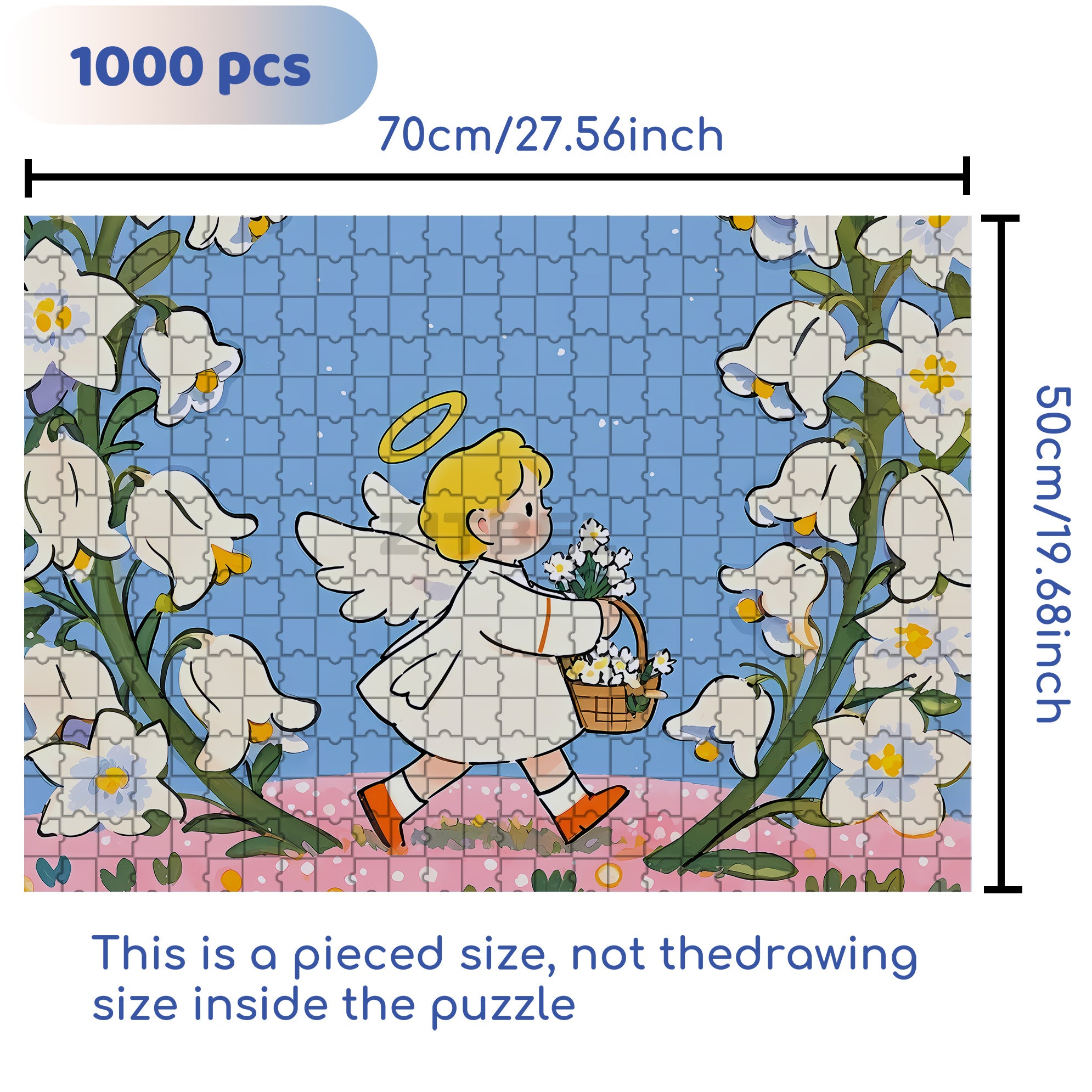 Kind Angel 500pcs/1000pcs Jigsaw Puzzle, Scratch-Resistant, Interactive Family Game & Brain-Boosting DIY Decor, Perfect for Halloween, Christmas & New Year Gifts, Family Puzzle Game