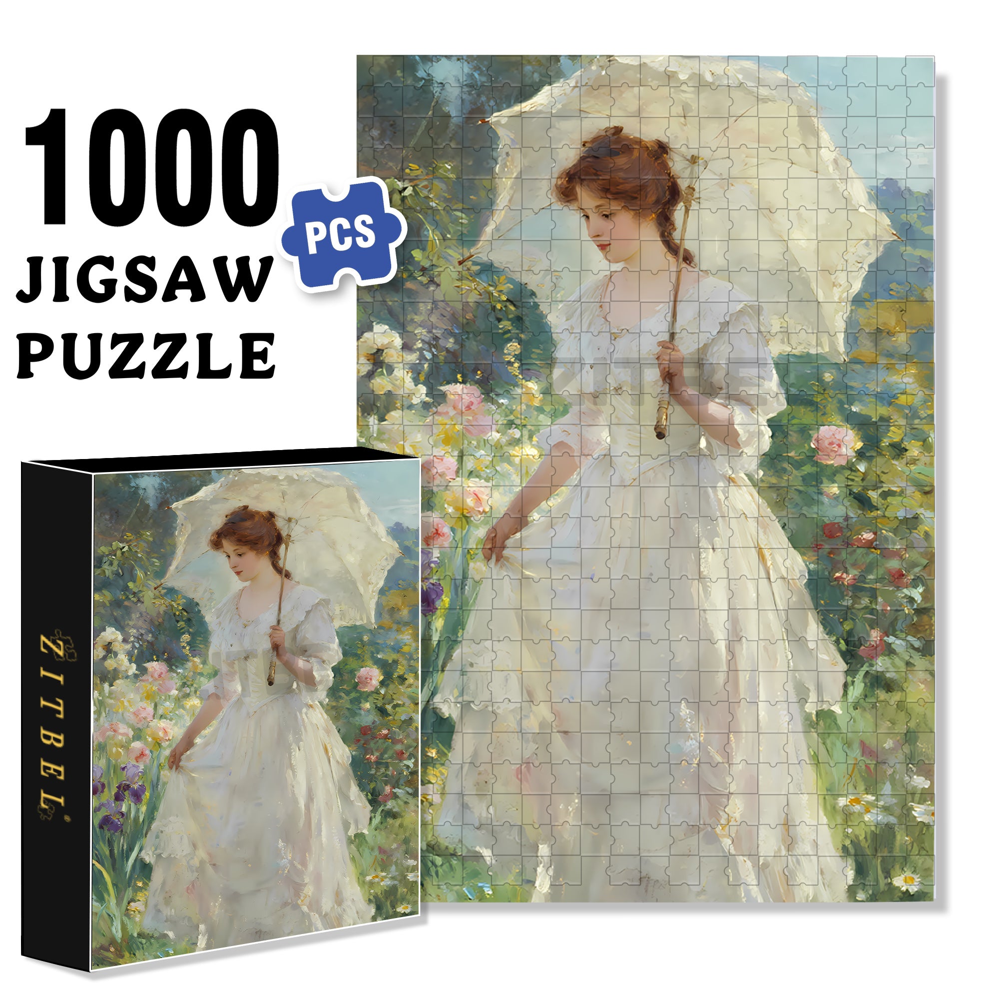 Lady 500pcs/1000pcs Jigsaw Puzzle, Scratch-Resistant, Interactive Family Game & Brain-Boosting DIY Decor, Perfect for Halloween, Christmas & New Year Gifts, Family Puzzle Game
