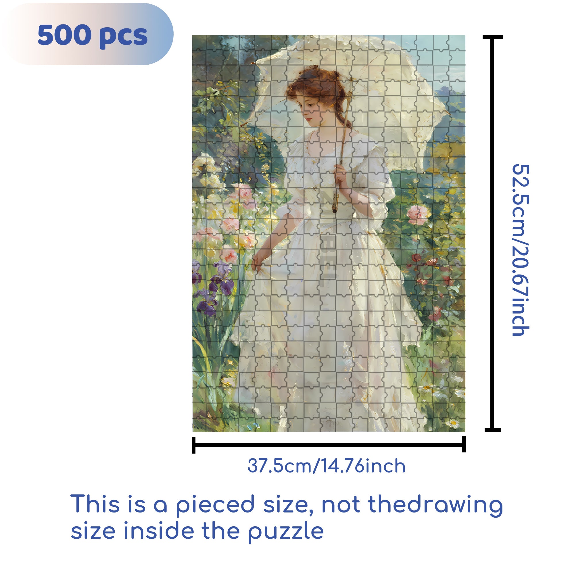 Lady 500pcs/1000pcs Jigsaw Puzzle, Scratch-Resistant, Interactive Family Game & Brain-Boosting DIY Decor, Perfect for Halloween, Christmas & New Year Gifts, Family Puzzle Game