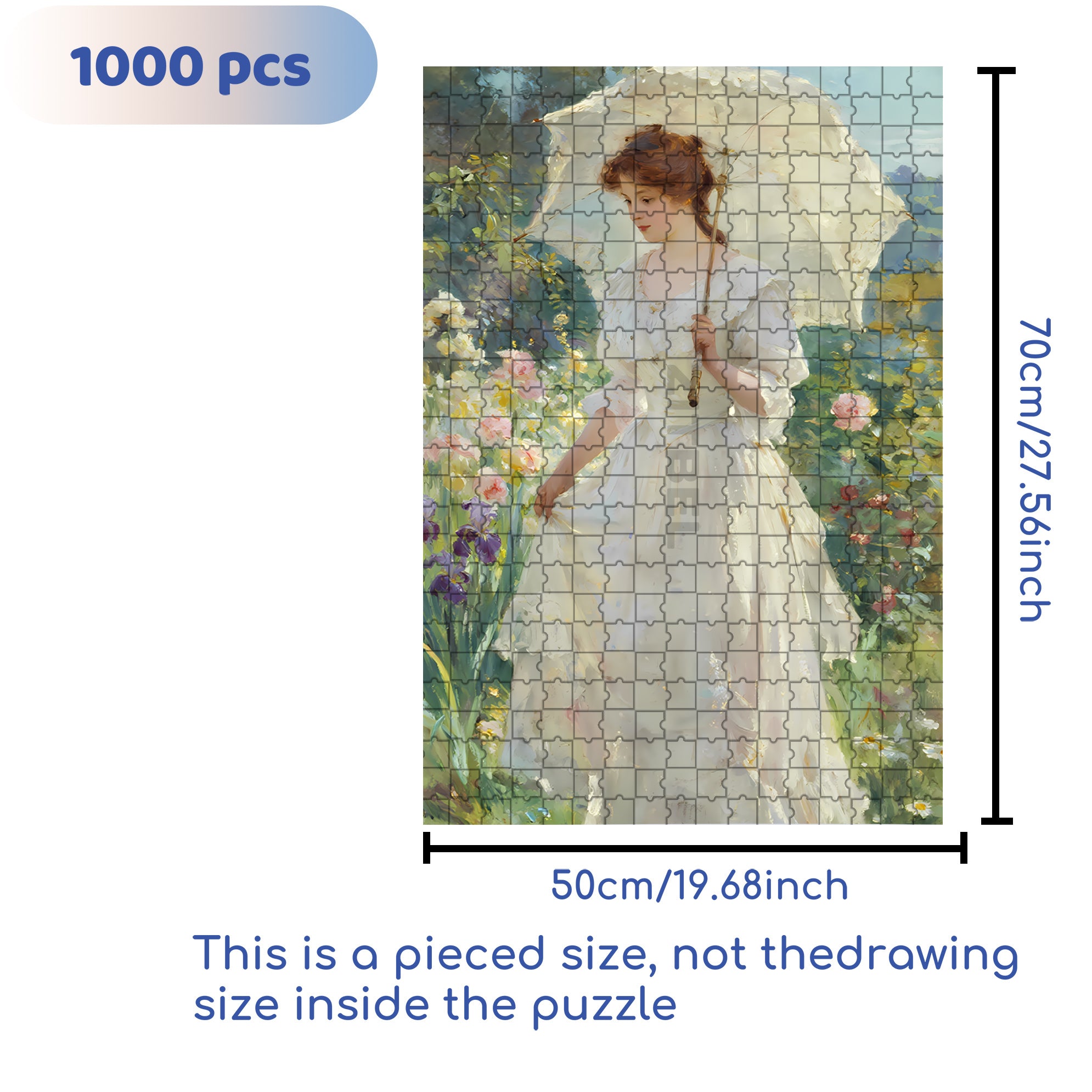 Lady 500pcs/1000pcs Jigsaw Puzzle, Scratch-Resistant, Interactive Family Game & Brain-Boosting DIY Decor, Perfect for Halloween, Christmas & New Year Gifts, Family Puzzle Game
