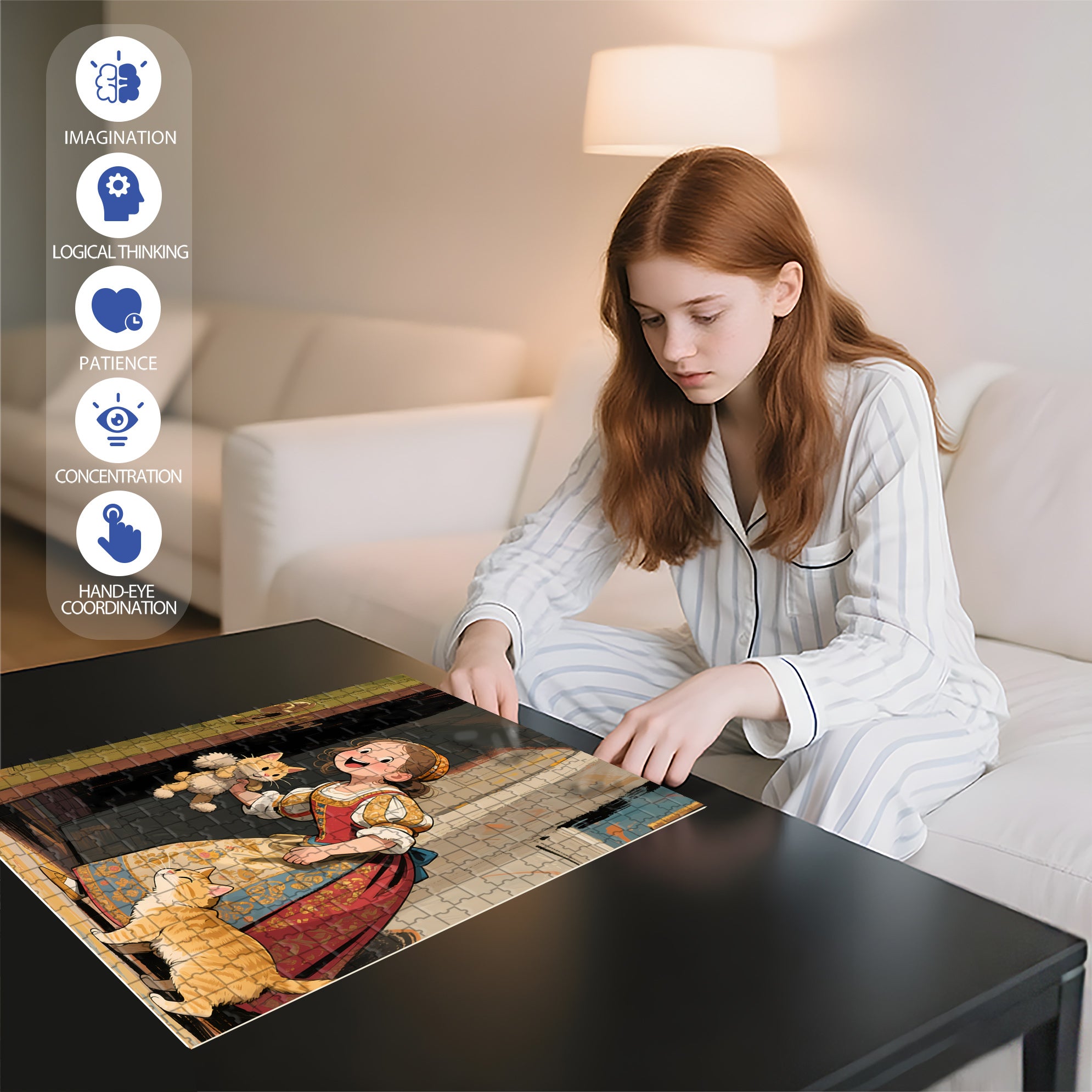 Let Me Take A Look 500pcs/1000pcs Jigsaw Puzzle, Scratch-Resistant, Interactive Family Game & Brain-Boosting DIY Decor, Perfect for Halloween, Christmas & New Year Gifts, Family Puzzle Game