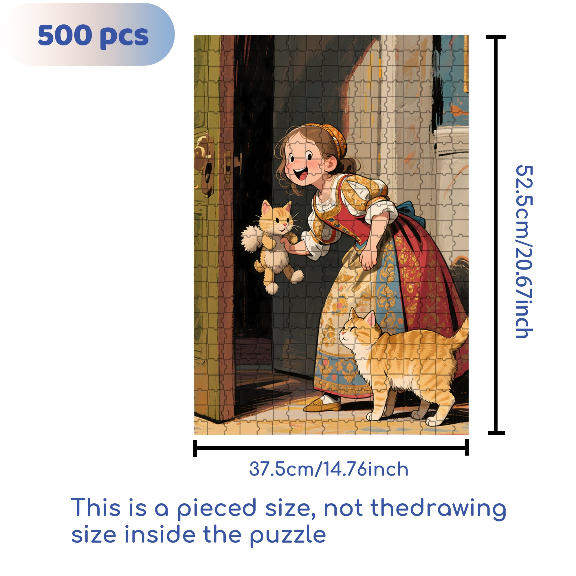 Let Me Take A Look 500pcs/1000pcs Jigsaw Puzzle, Scratch-Resistant, Interactive Family Game & Brain-Boosting DIY Decor, Perfect for Halloween, Christmas & New Year Gifts, Family Puzzle Game
