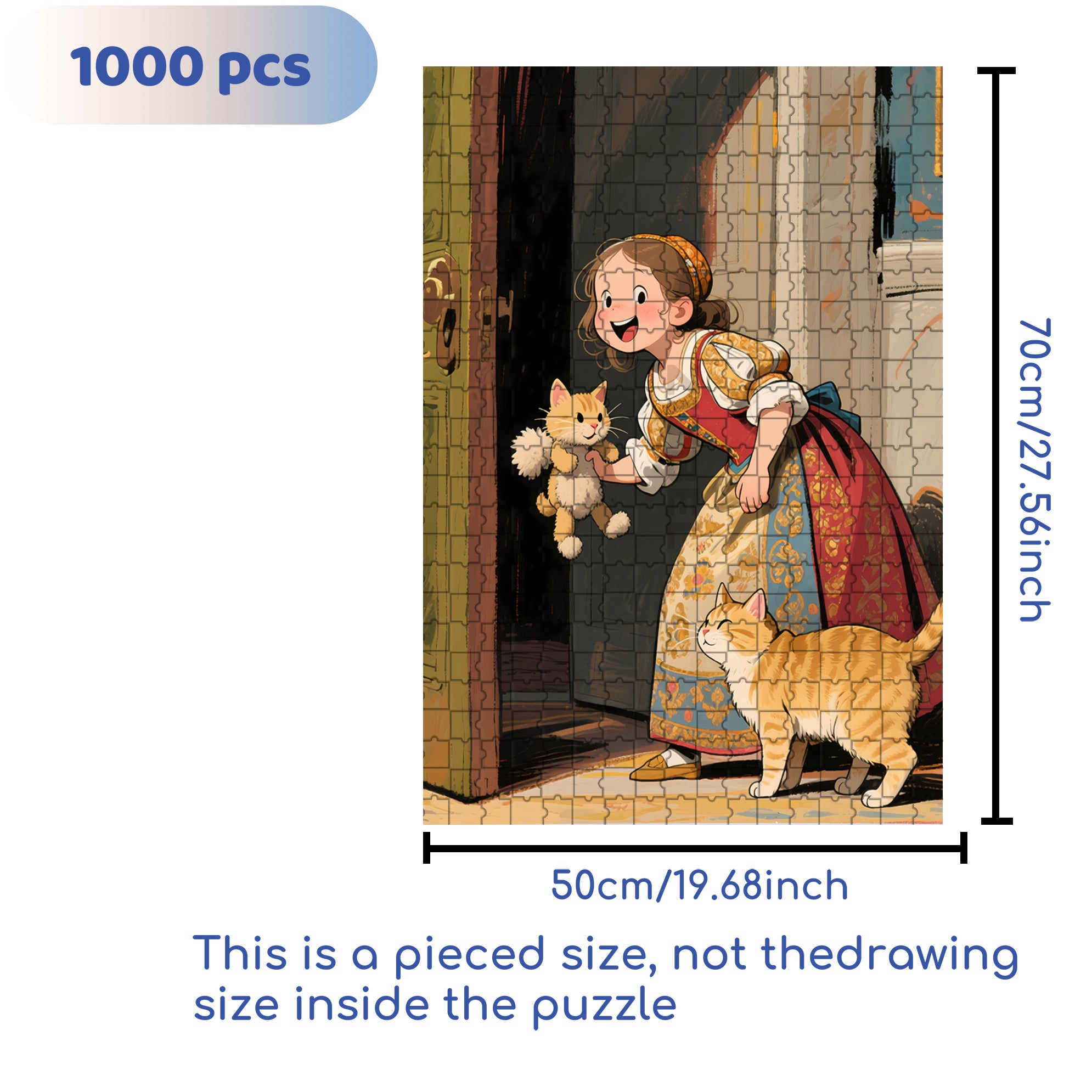 Let Me Take A Look 500pcs/1000pcs Jigsaw Puzzle, Scratch-Resistant, Interactive Family Game & Brain-Boosting DIY Decor, Perfect for Halloween, Christmas & New Year Gifts, Family Puzzle Game