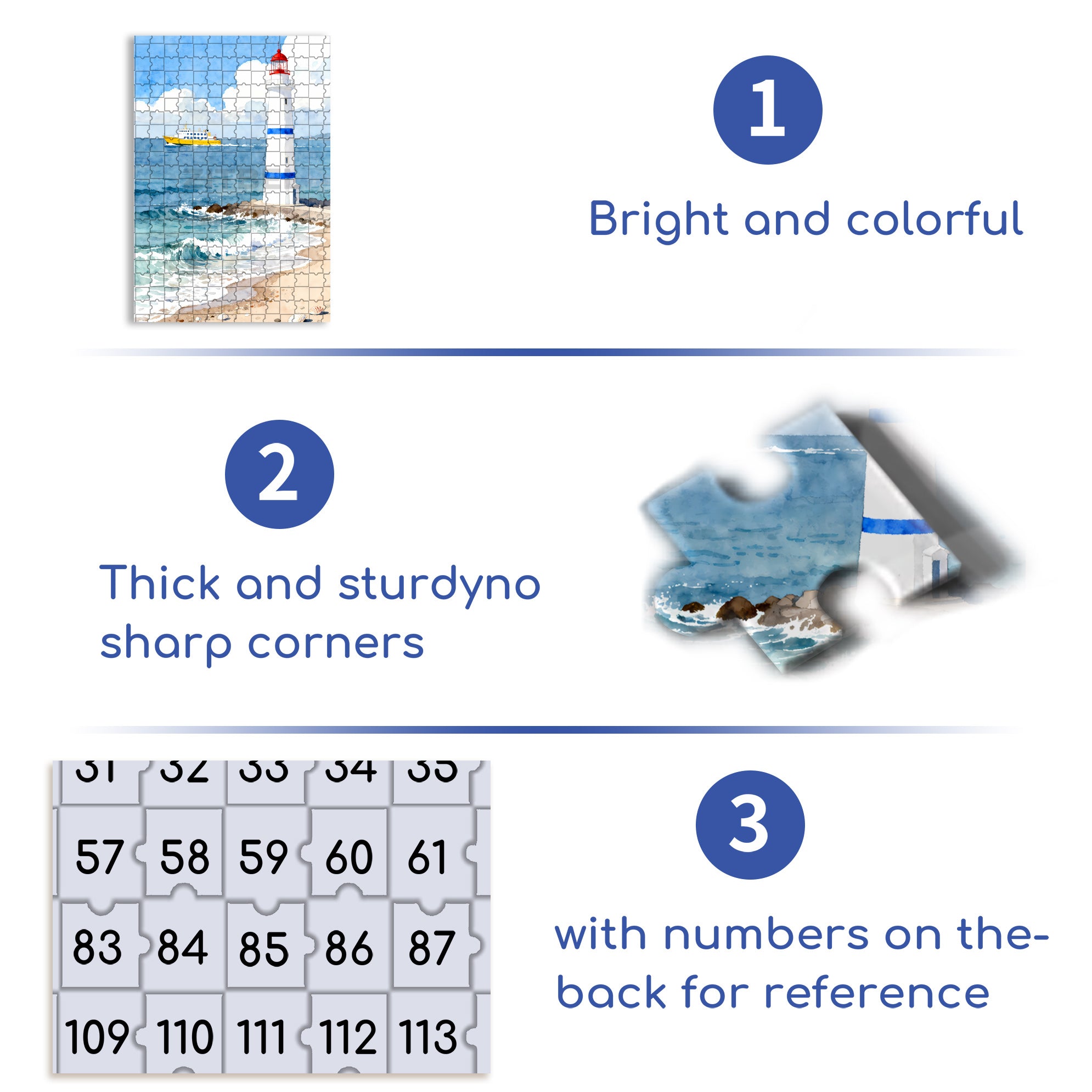 Light House 500pcs/1000pcs Jigsaw Puzzle, Scratch-Resistant, Interactive Family Game & Brain-Boosting DIY Decor, Perfect for Halloween, Christmas & New Year Gifts, Family Puzzle Game
