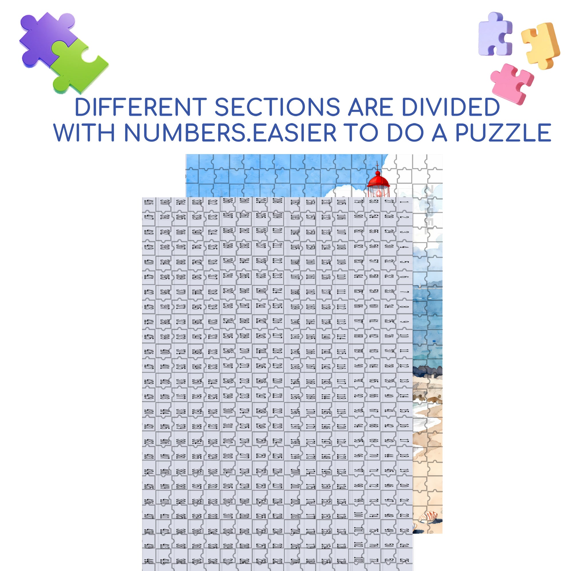 Light House 500pcs/1000pcs Jigsaw Puzzle, Scratch-Resistant, Interactive Family Game & Brain-Boosting DIY Decor, Perfect for Halloween, Christmas & New Year Gifts, Family Puzzle Game