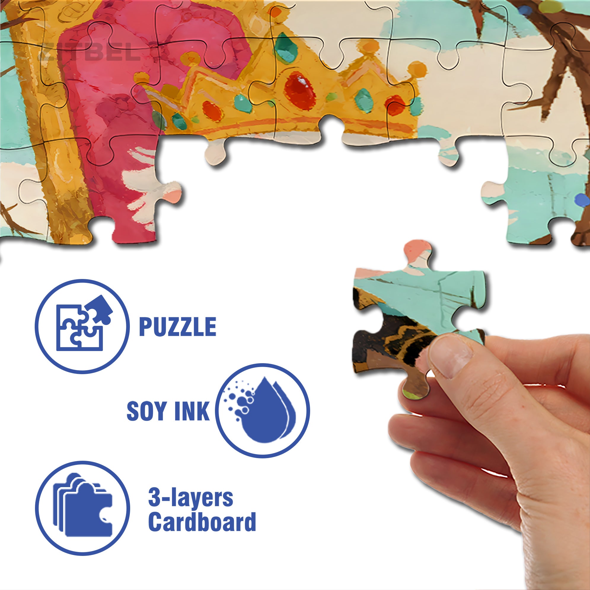 Little King 500pcs/1000pcs Jigsaw Puzzle, Scratch-Resistant, Interactive Family Game & Brain-Boosting DIY Decor, Perfect for Halloween, Christmas & New Year Gifts, Family Puzzle Game