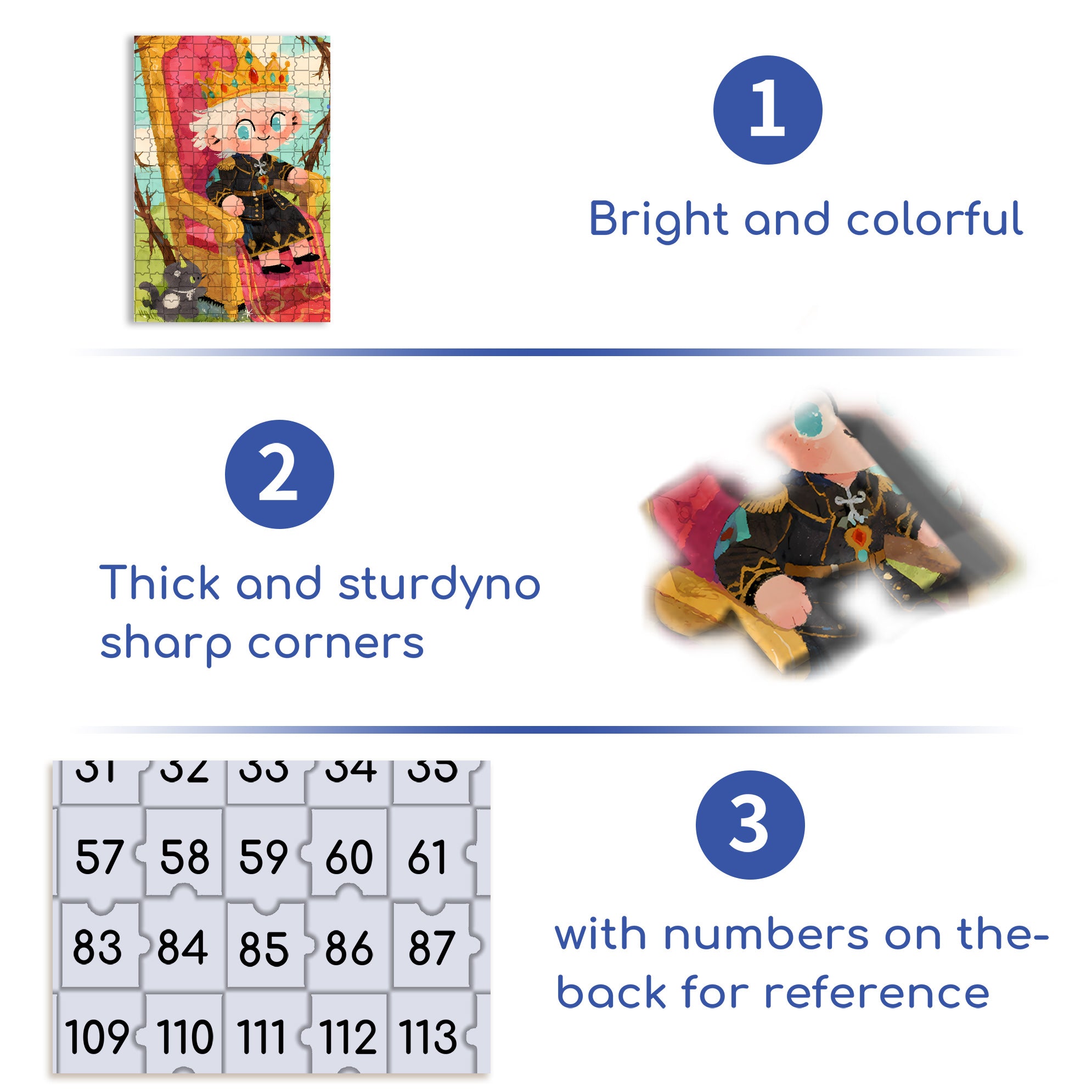 Little King 500pcs/1000pcs Jigsaw Puzzle, Scratch-Resistant, Interactive Family Game & Brain-Boosting DIY Decor, Perfect for Halloween, Christmas & New Year Gifts, Family Puzzle Game