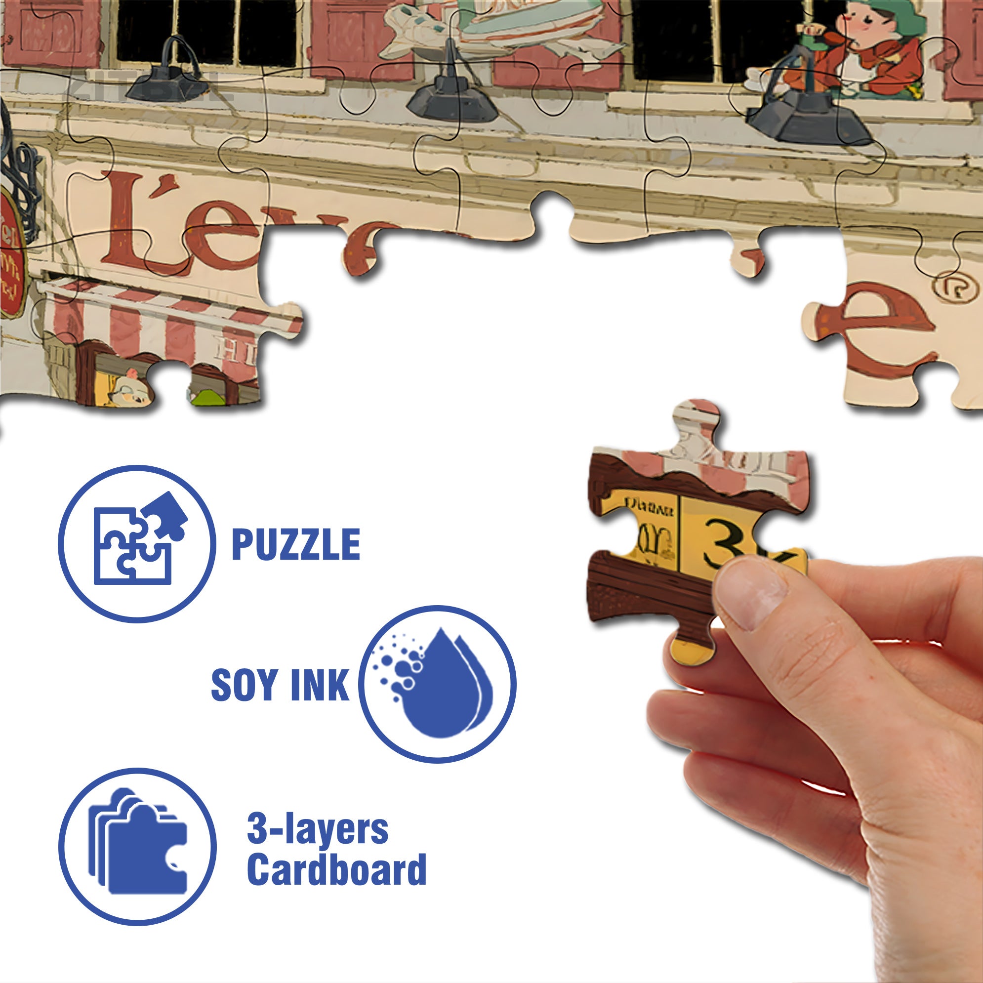 Little Shop 500pcs/1000pcs Jigsaw Puzzle, Scratch-Resistant, Interactive Family Game & Brain-Boosting DIY Decor, Perfect for Halloween, Christmas & New Year Gifts, Family Puzzle Game