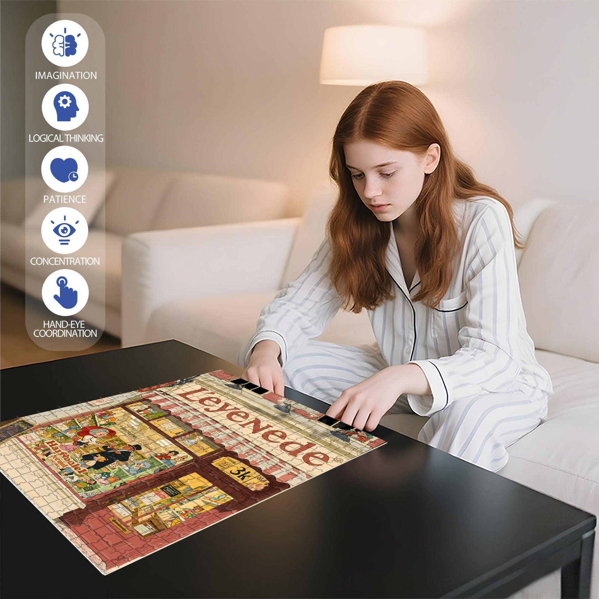 Little Shop 500pcs/1000pcs Jigsaw Puzzle, Scratch-Resistant, Interactive Family Game & Brain-Boosting DIY Decor, Perfect for Halloween, Christmas & New Year Gifts, Family Puzzle Game