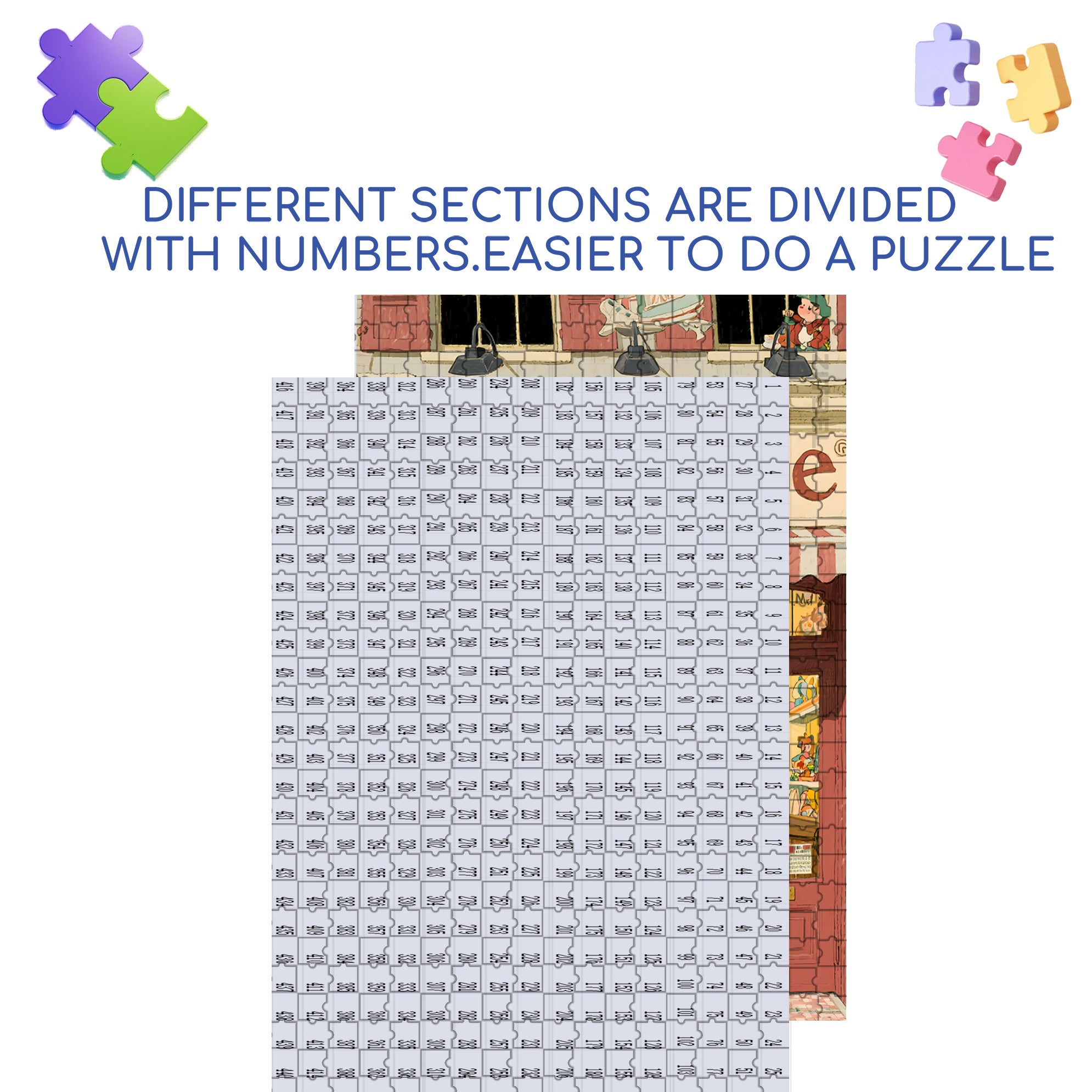 Little Shop 500pcs/1000pcs Jigsaw Puzzle, Scratch-Resistant, Interactive Family Game & Brain-Boosting DIY Decor, Perfect for Halloween, Christmas & New Year Gifts, Family Puzzle Game