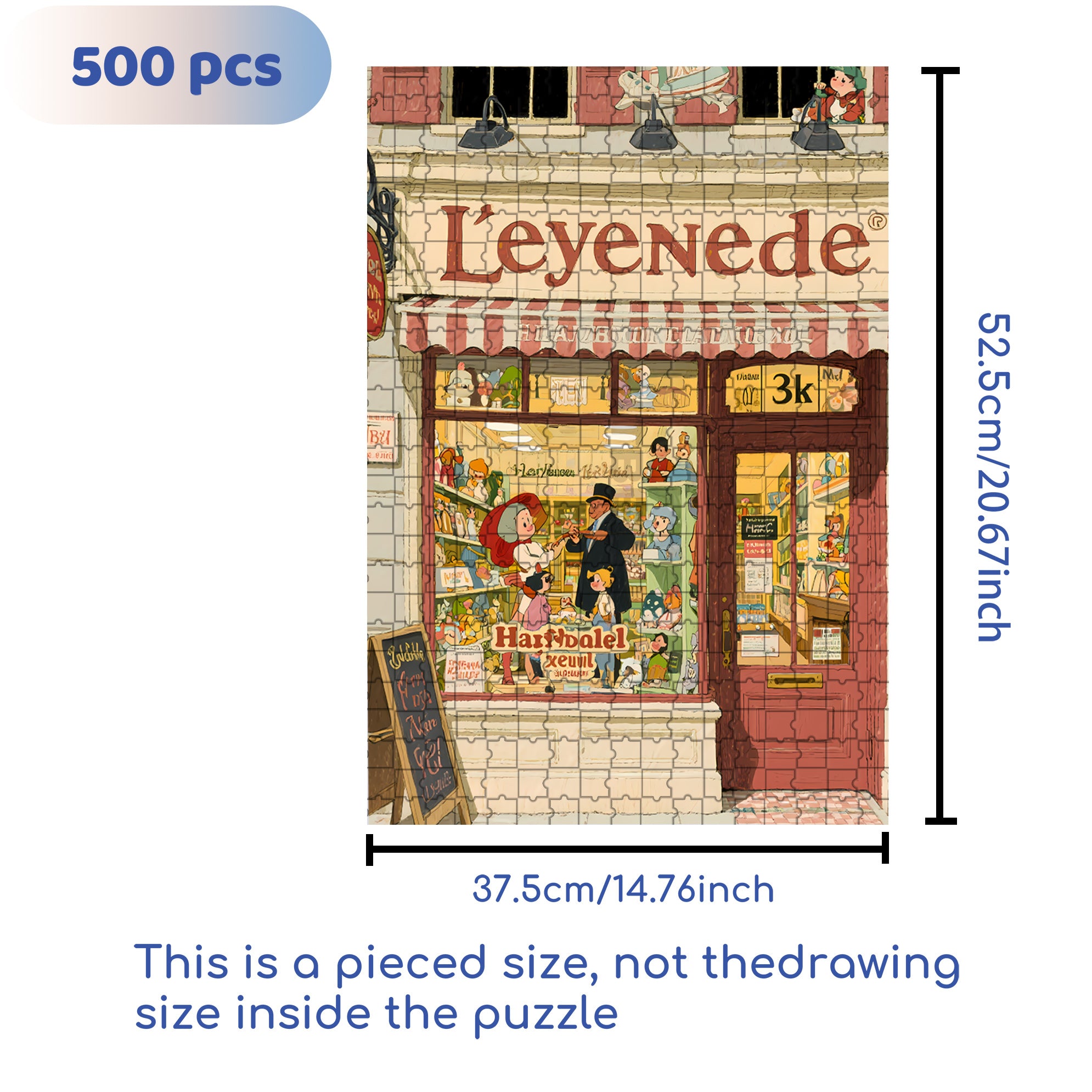 Little Shop 500pcs/1000pcs Jigsaw Puzzle, Scratch-Resistant, Interactive Family Game & Brain-Boosting DIY Decor, Perfect for Halloween, Christmas & New Year Gifts, Family Puzzle Game