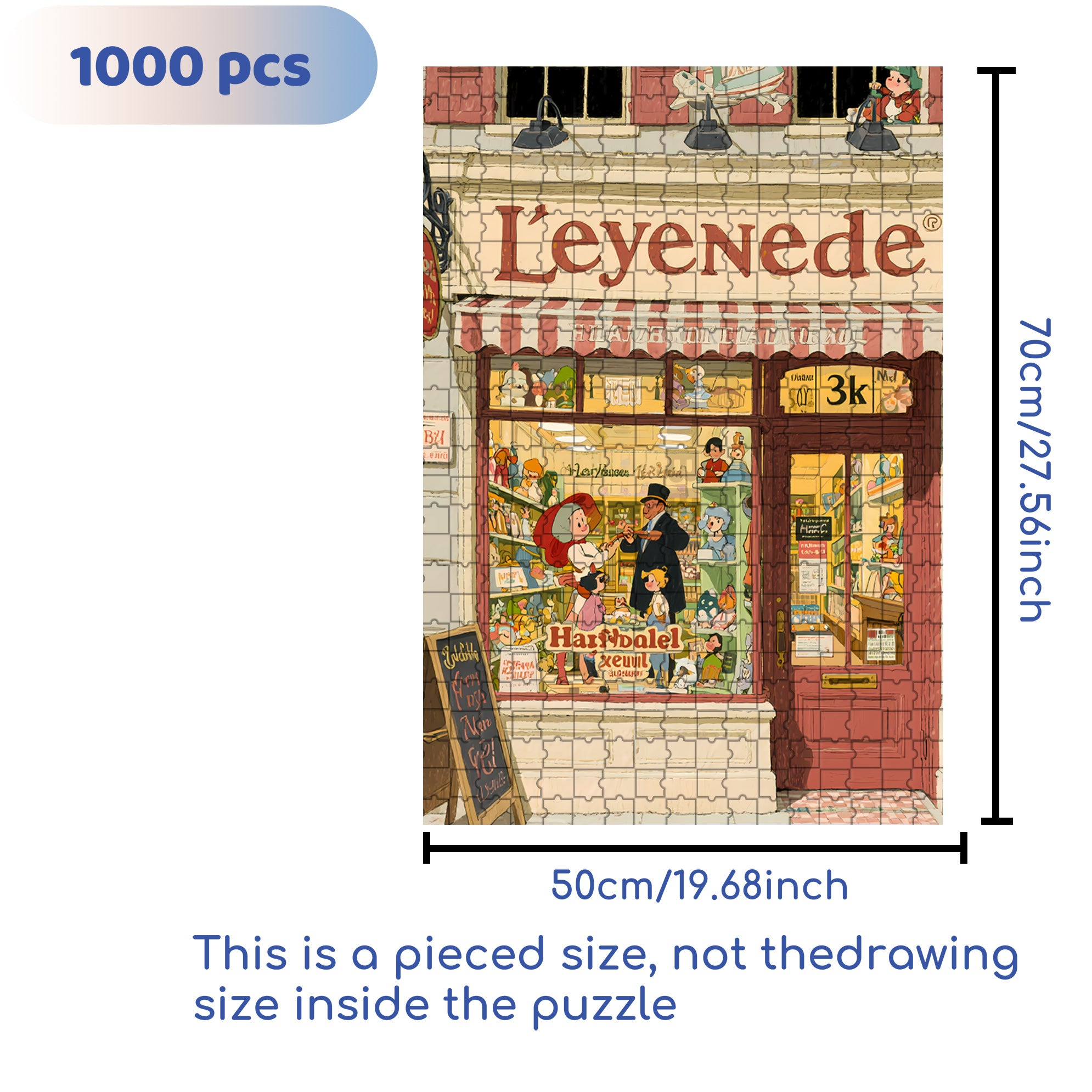 Little Shop 500pcs/1000pcs Jigsaw Puzzle, Scratch-Resistant, Interactive Family Game & Brain-Boosting DIY Decor, Perfect for Halloween, Christmas & New Year Gifts, Family Puzzle Game
